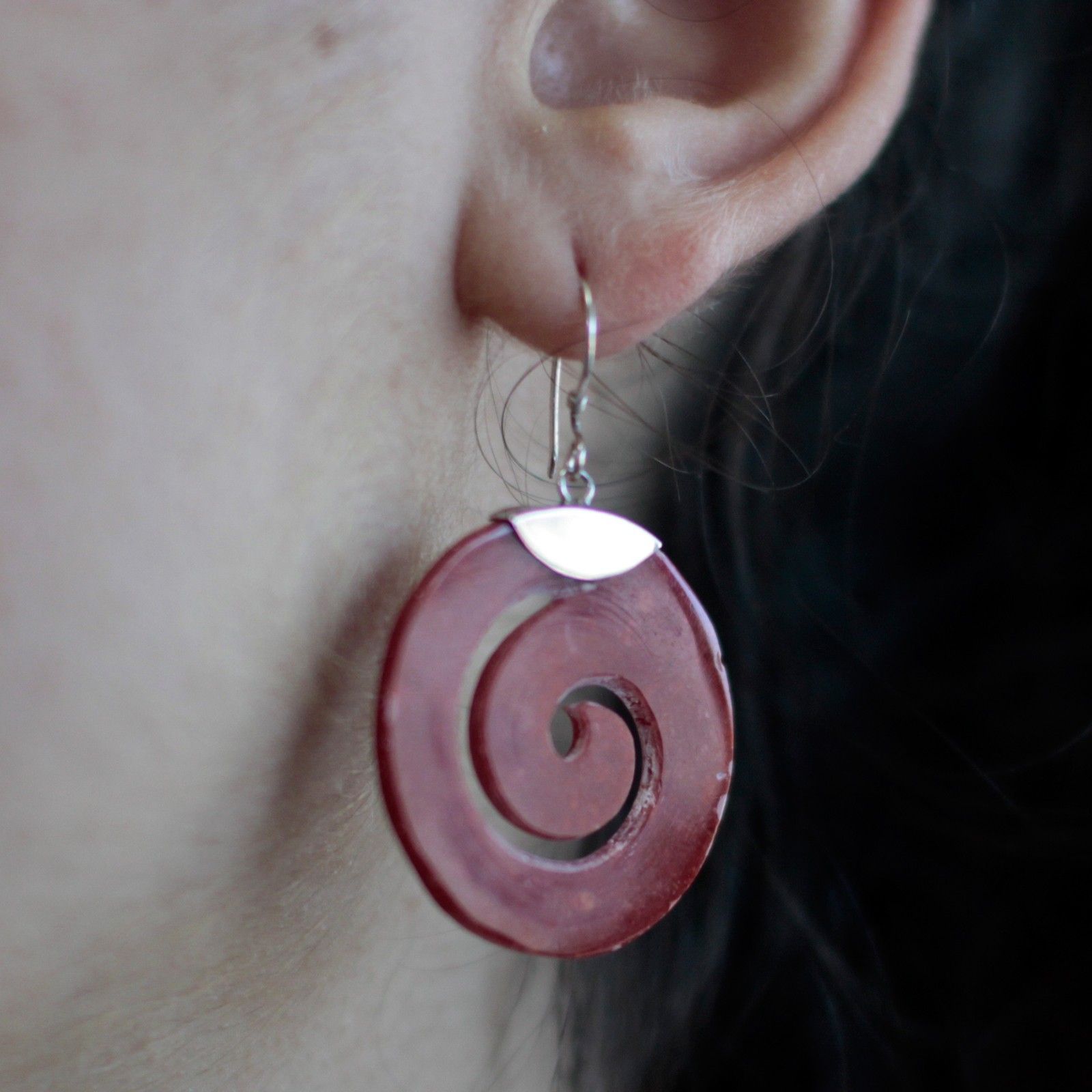 925 Silver Earrings - Scroll Design - Image 2