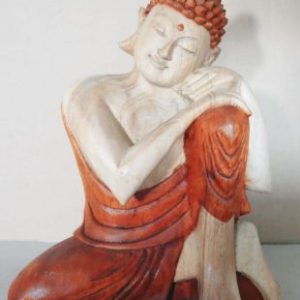 Hand Carved Buddha Statue - 25cm Thinking