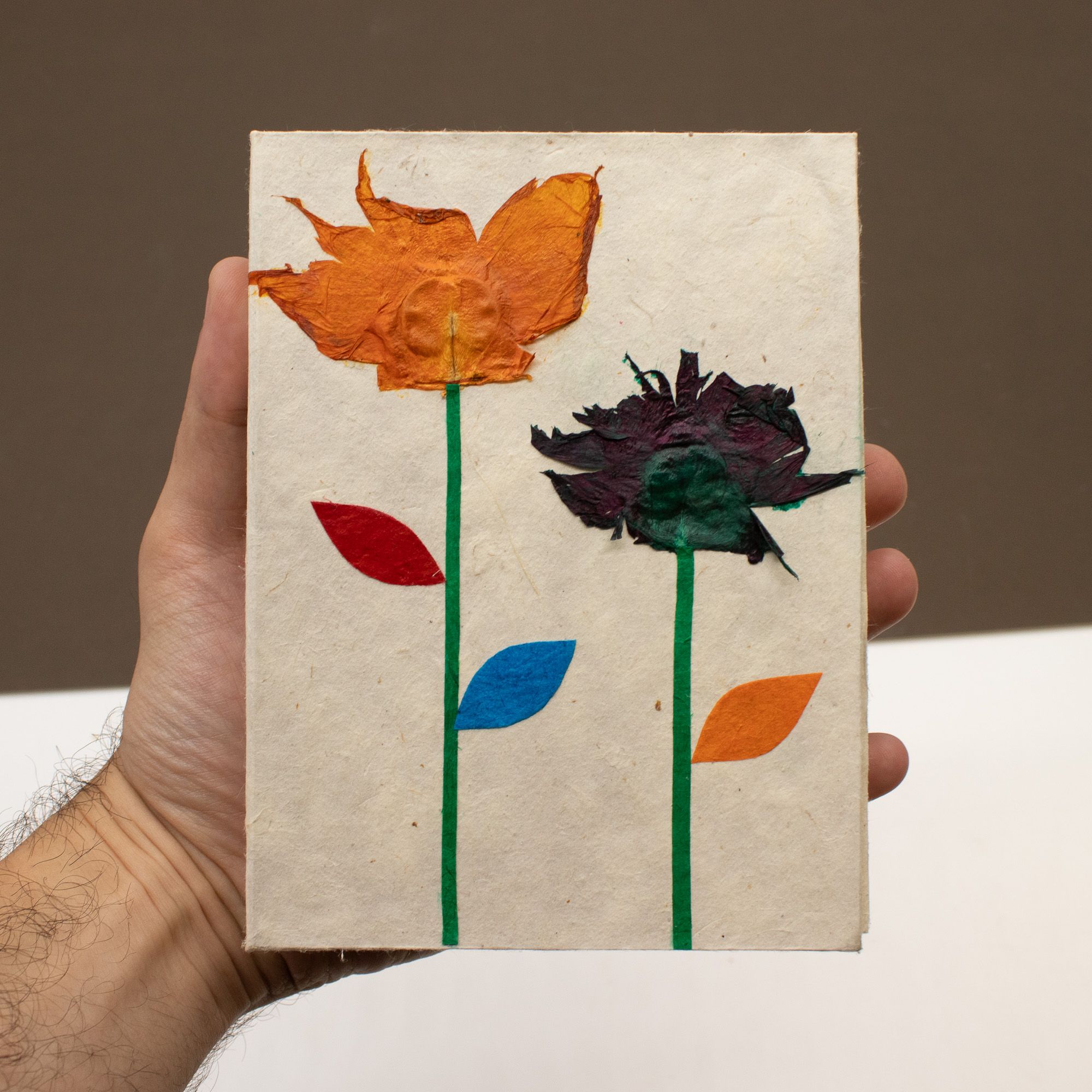 Med Lokta Notebook (15x12cm) - 45 leafs - Crafted Real Himalayan Floral Design - Image 4