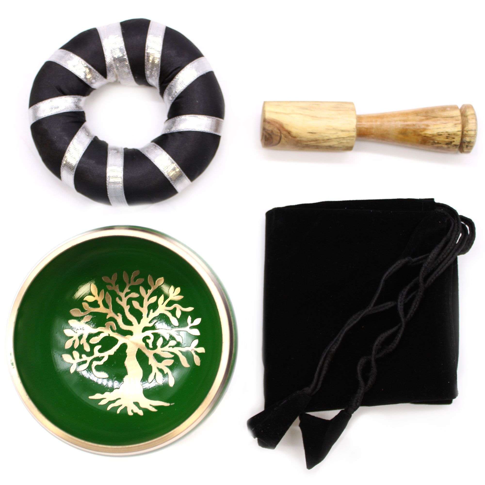 Tree of Life Singing Bowl Set- Green 10.7cm - Image 8