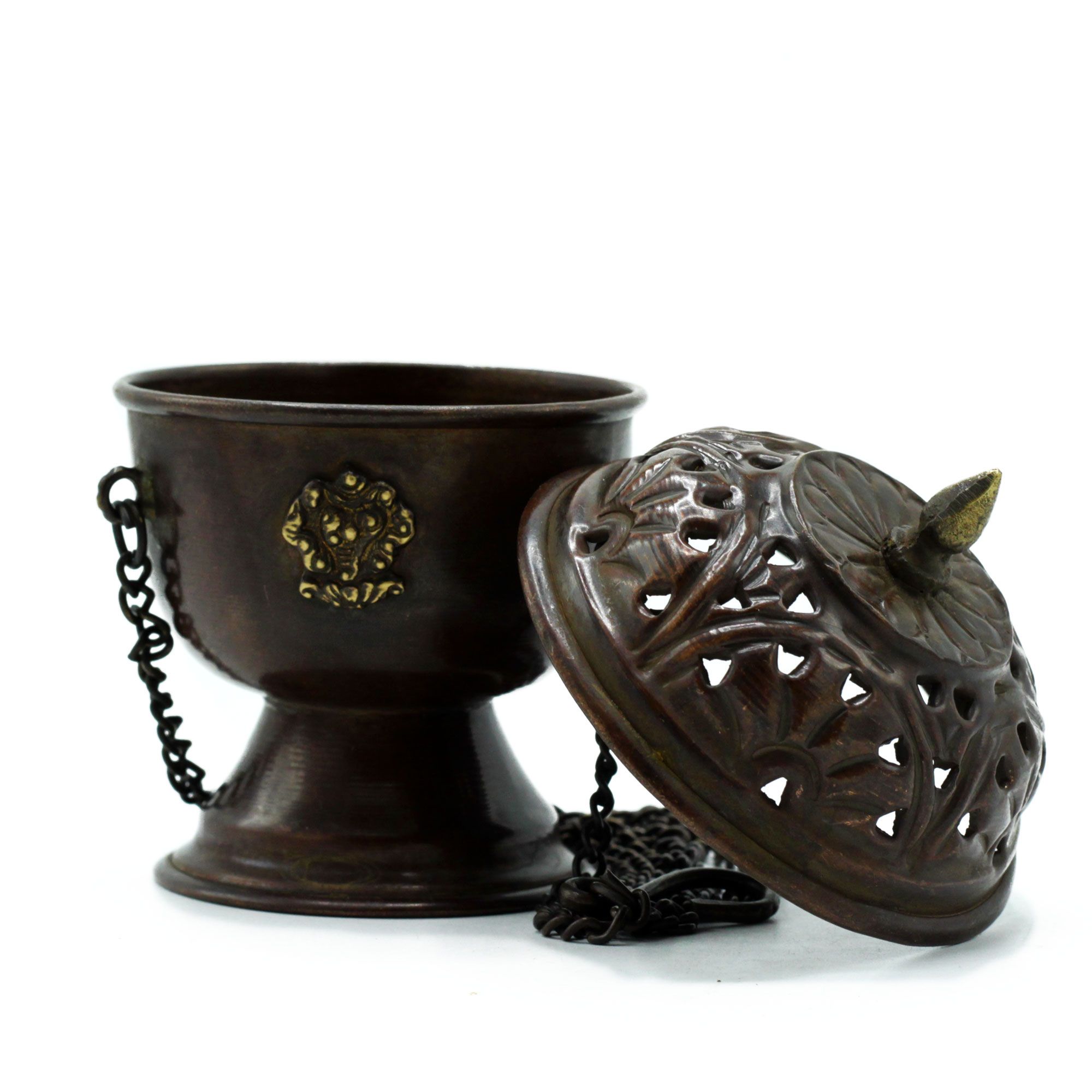 Copper Tibetan Incense Burner - Classic Hanging - Image 2