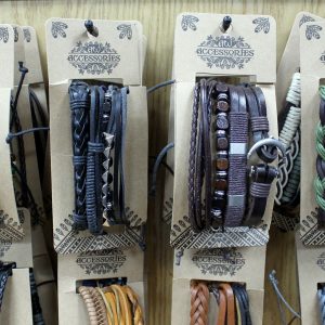 Mens Bracelet Sets - Metal & Leather (asst)