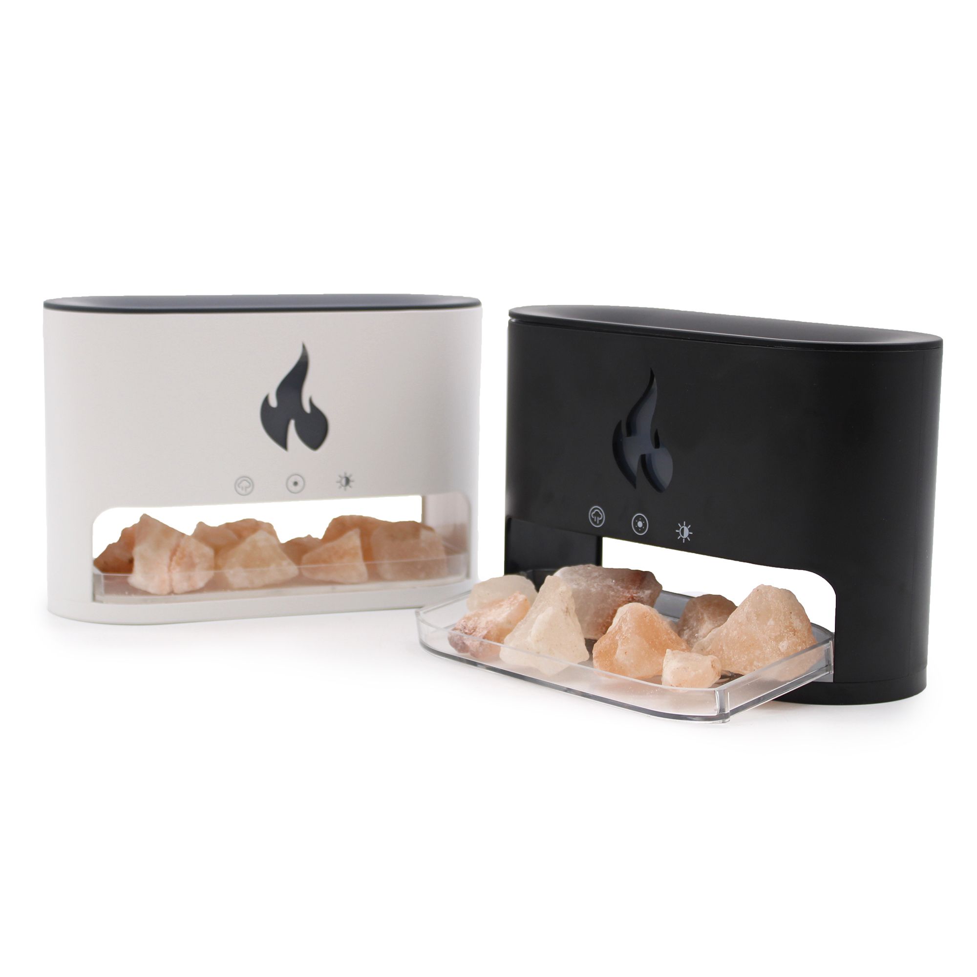 White Blaze Aroma Diffuser - Himalayan Salt Chamber - USB-C - Flame Effect (Salt included) - Image 7