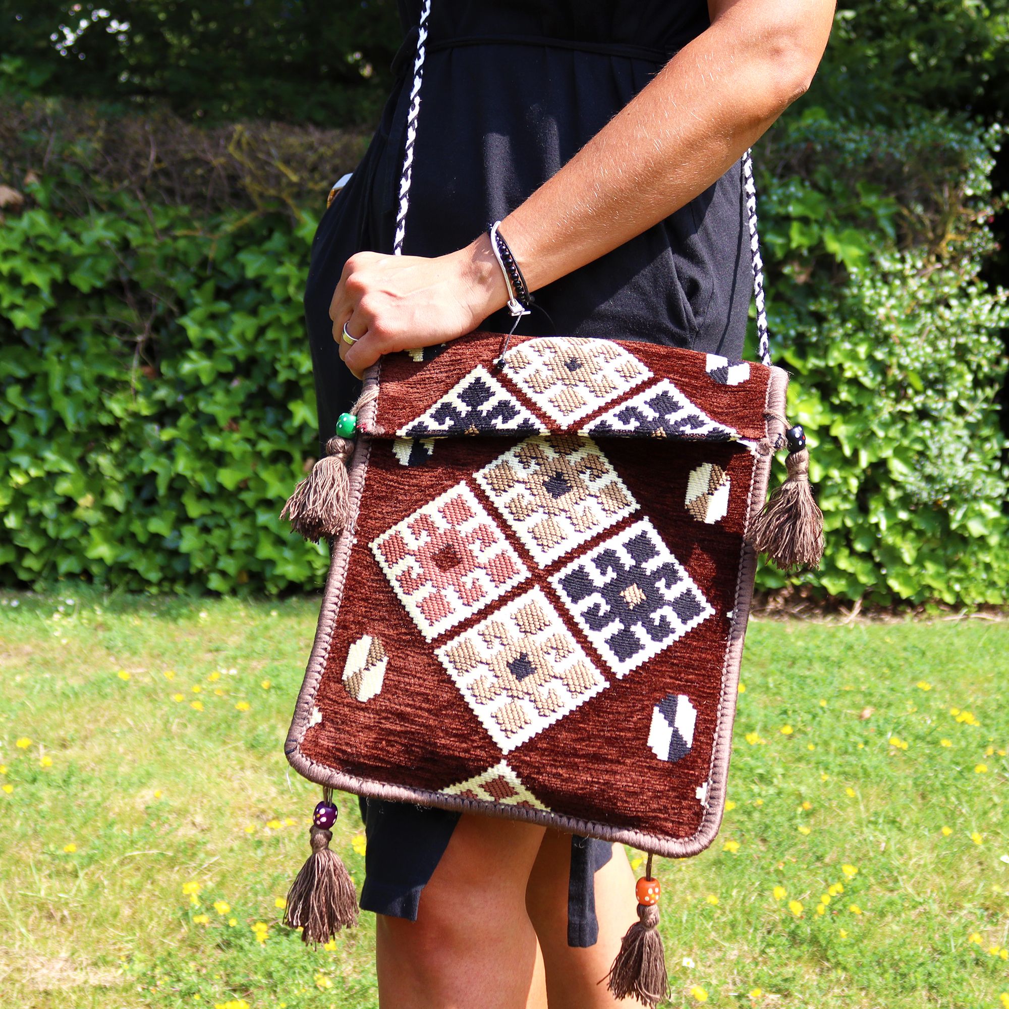 Chocolate Kilim Messenger Festival Bag - Image 2