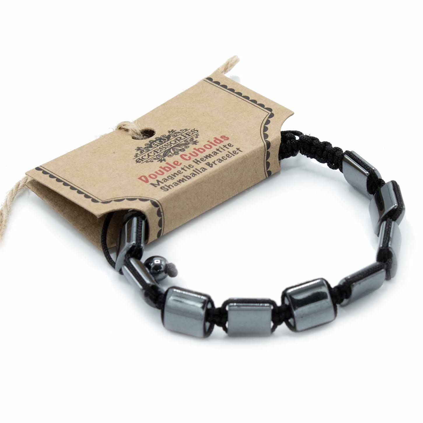 Magnetic Hematite Shamballa Bracelet - Double Cuboids - Image 2