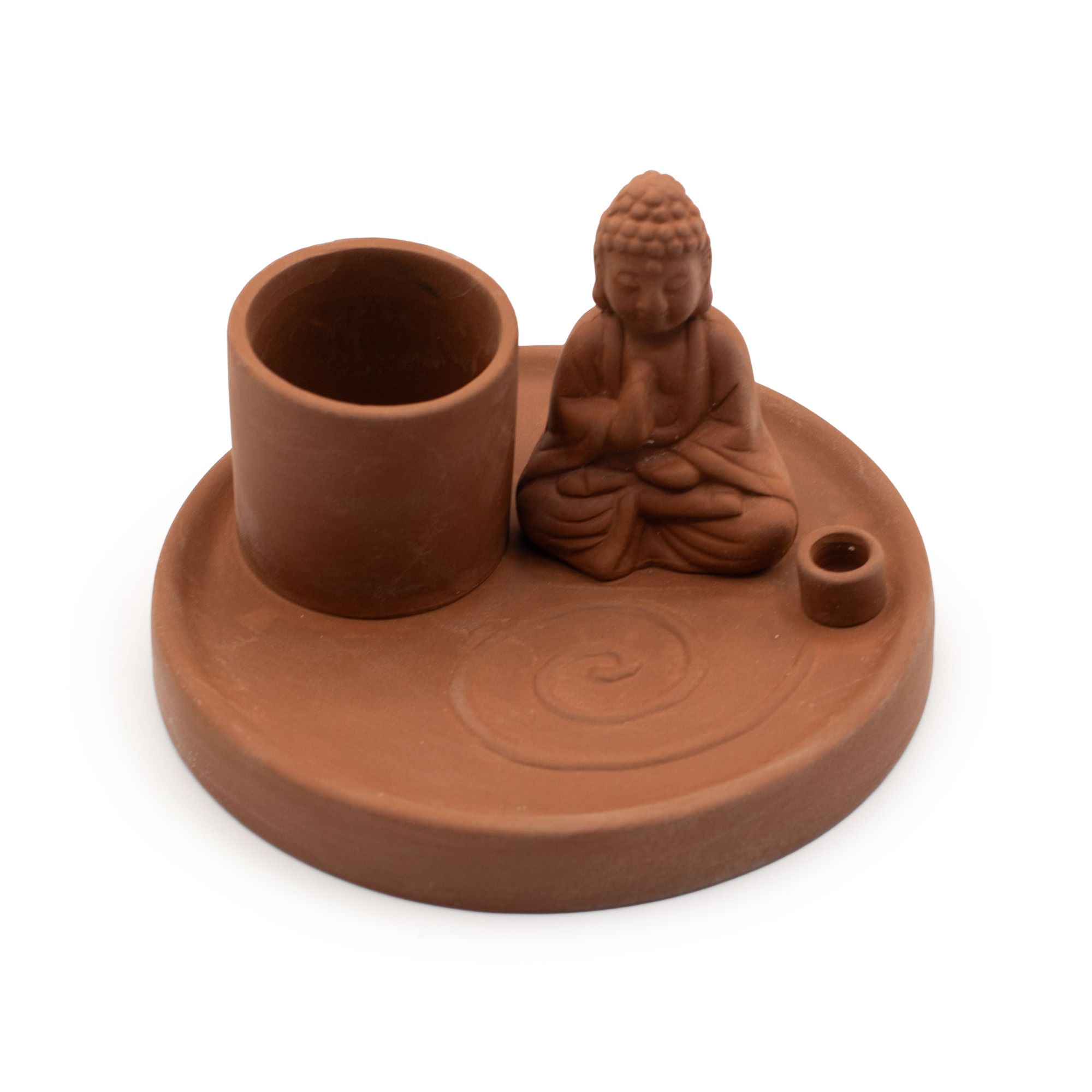 Multi Purpose Buddha Incense Plate - Natural Terracotta Style - Image 9
