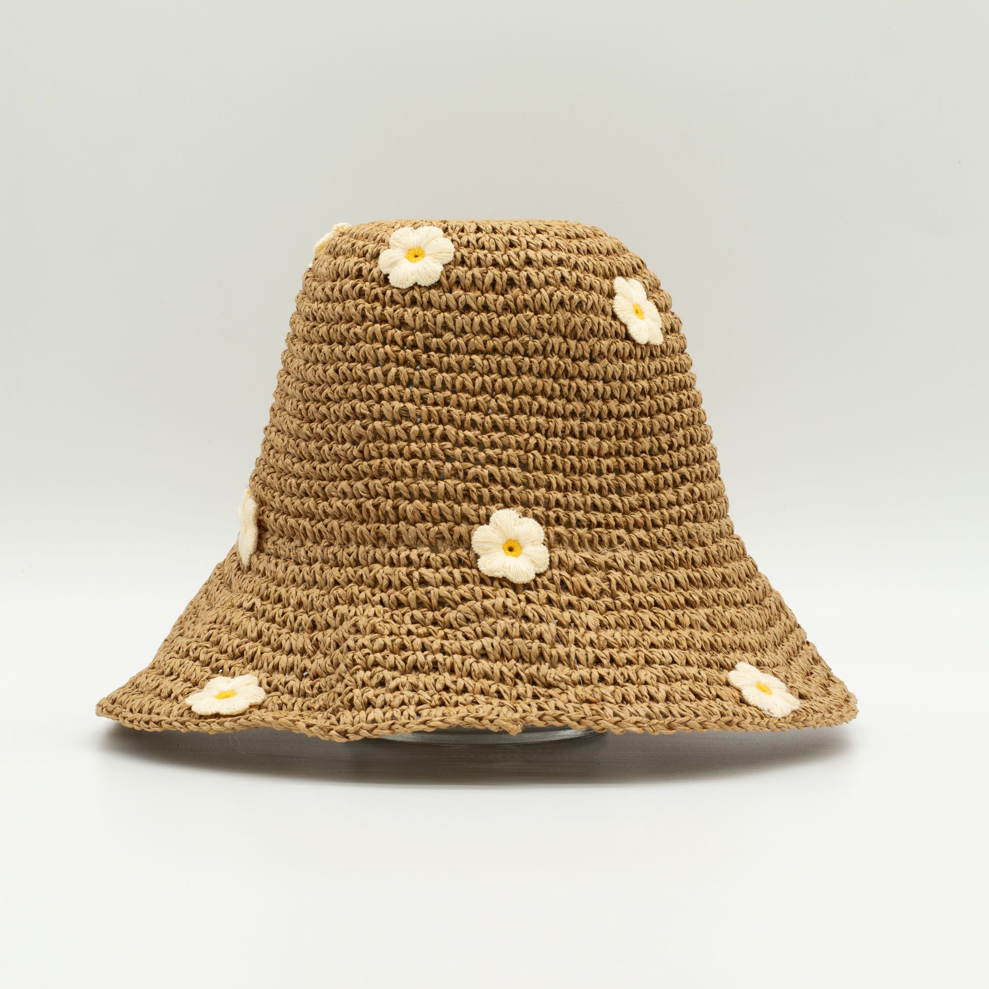 Nomad Sari Floppy Straw Sun Hat - Coffee & Daisies - Image 2