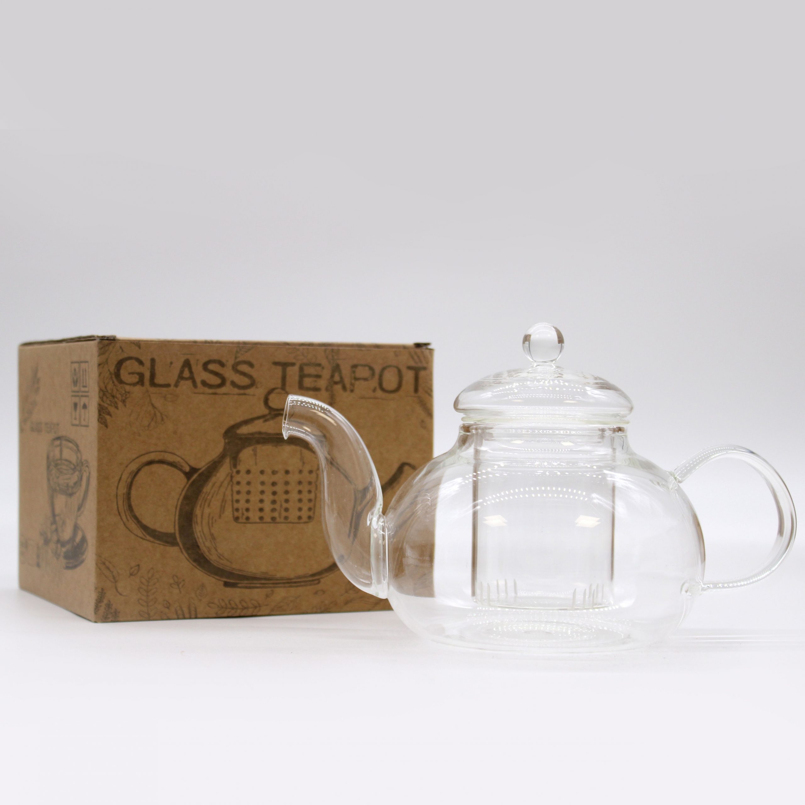 Glass Infuser Teapot - Round Pearl - 800ml