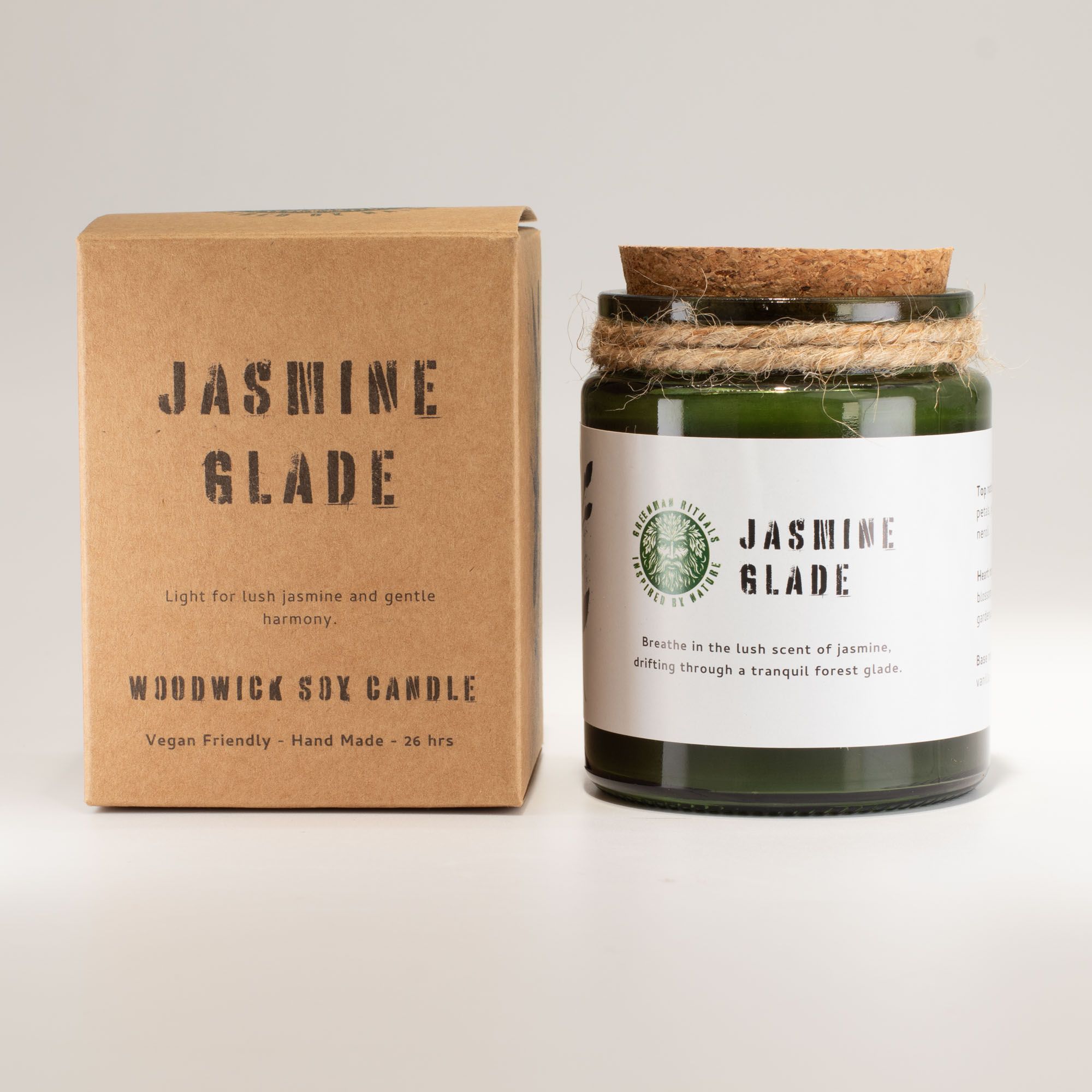 Greenman Woodwick Soy Candle - Jasmine Glade - Image 2