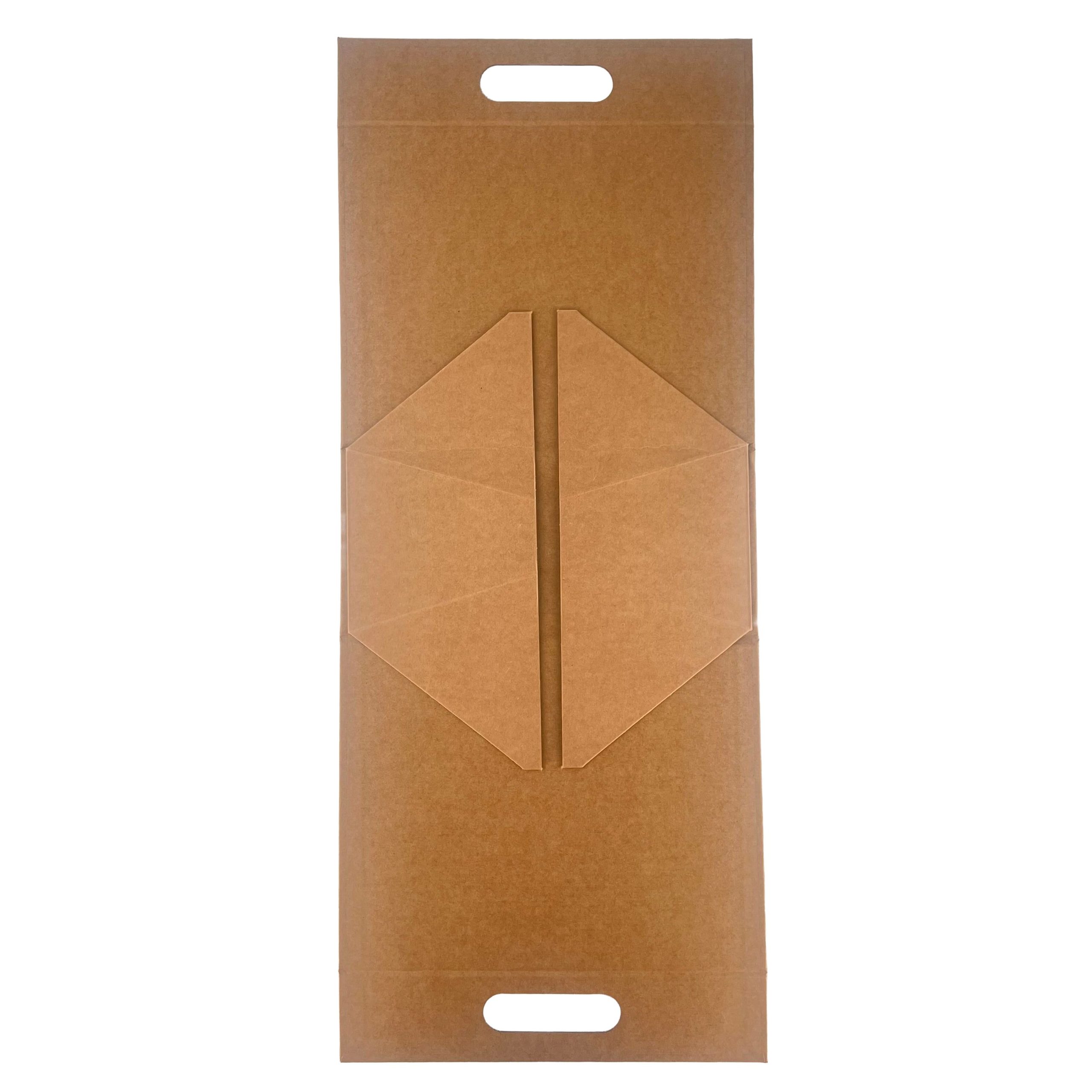 Flat Pack Gift Box - Hand Box (20x10x20cm) - Brown Craft - Image 2