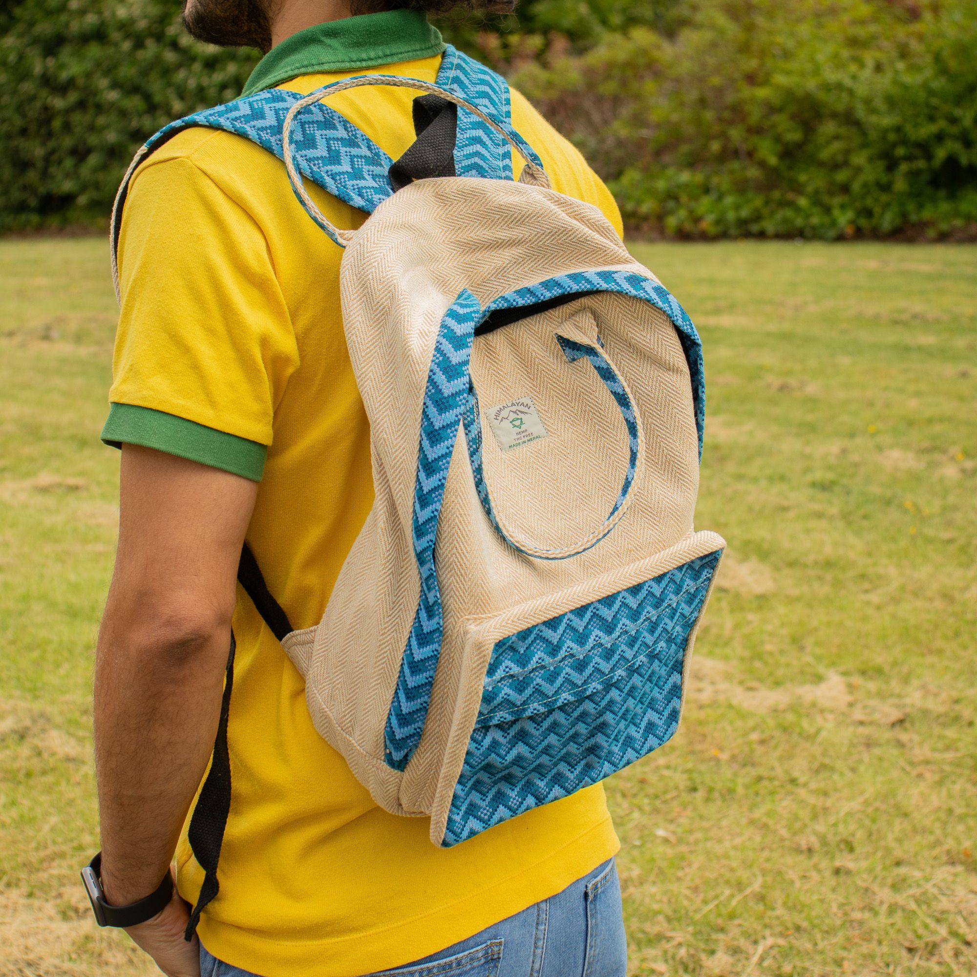 Large Kathmandu Backpack - Dhaka Design (39x28x13cm) - Image 4