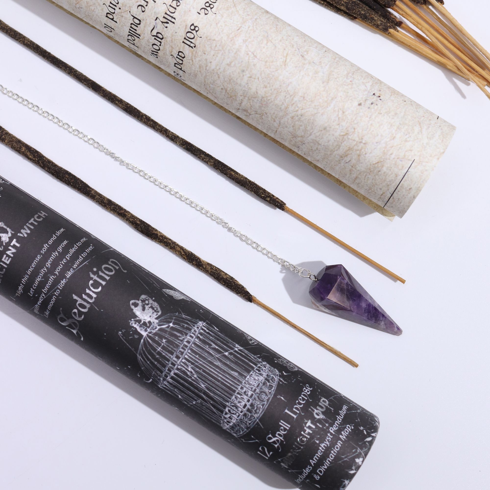 Ancient Witch Spell Incense - Seduction - Amethyst Pendulum - Image 10