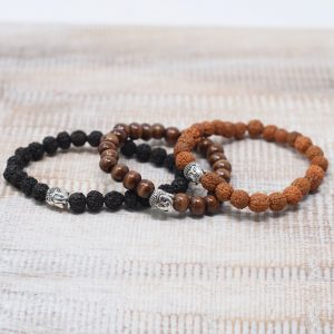 Brown Beads & Buddah Bangle
