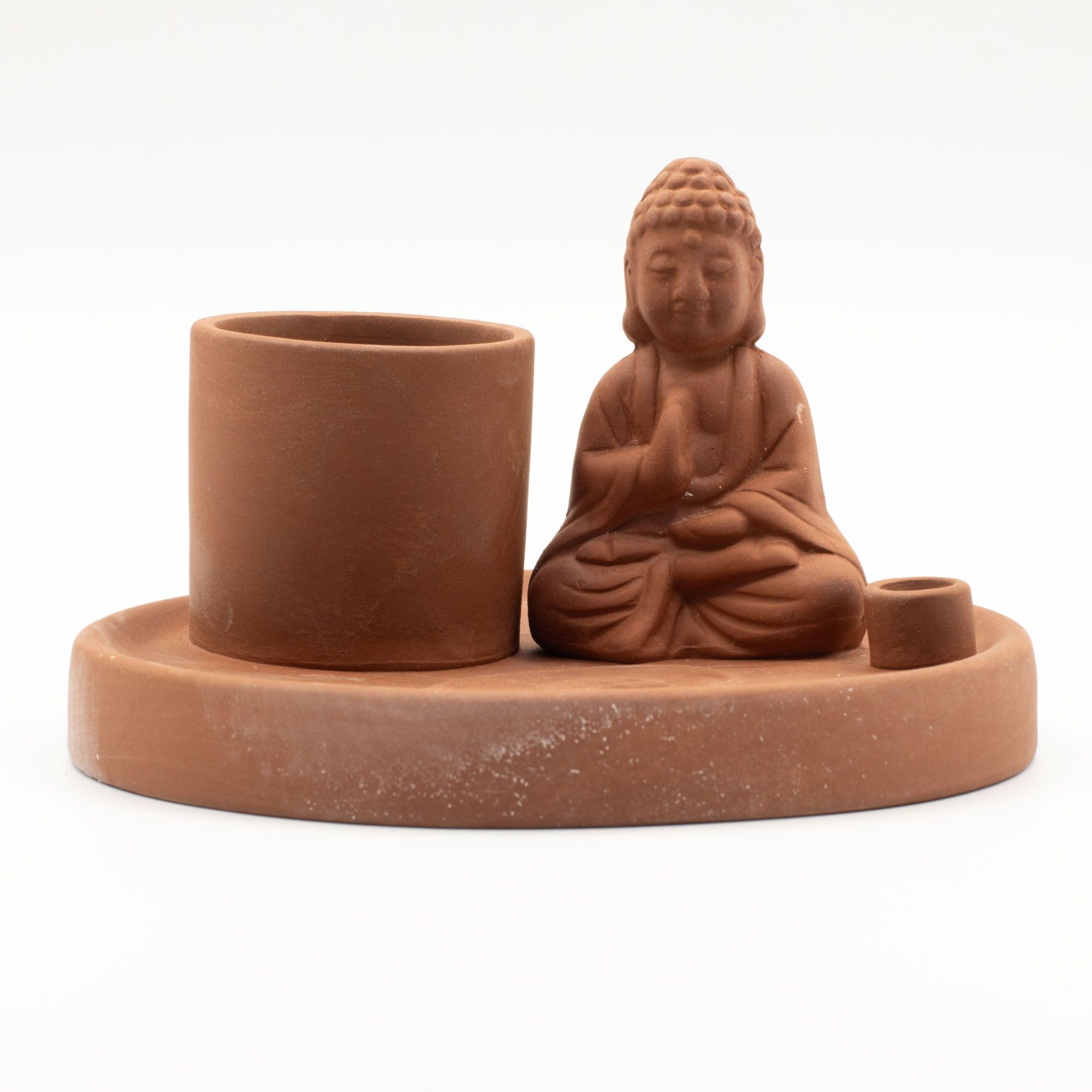 Multi Purpose Buddha Incense Plate - Natural Terracotta Style - Image 5
