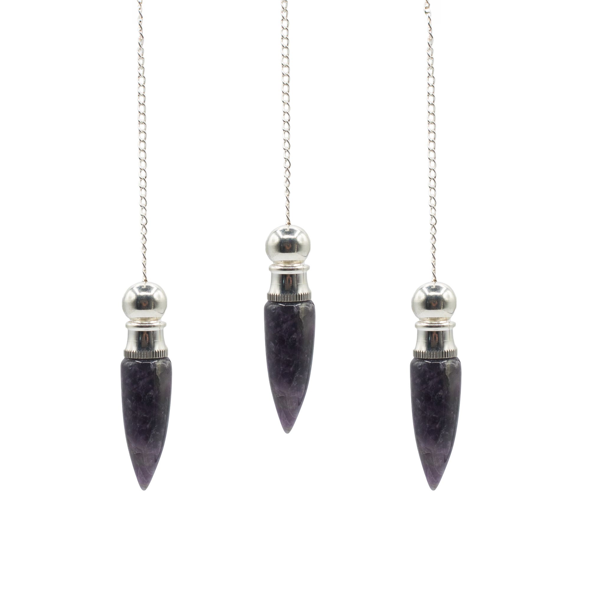 Secret Cavity Discovery of Truth Pendulum - Amethyst - Silver Plated