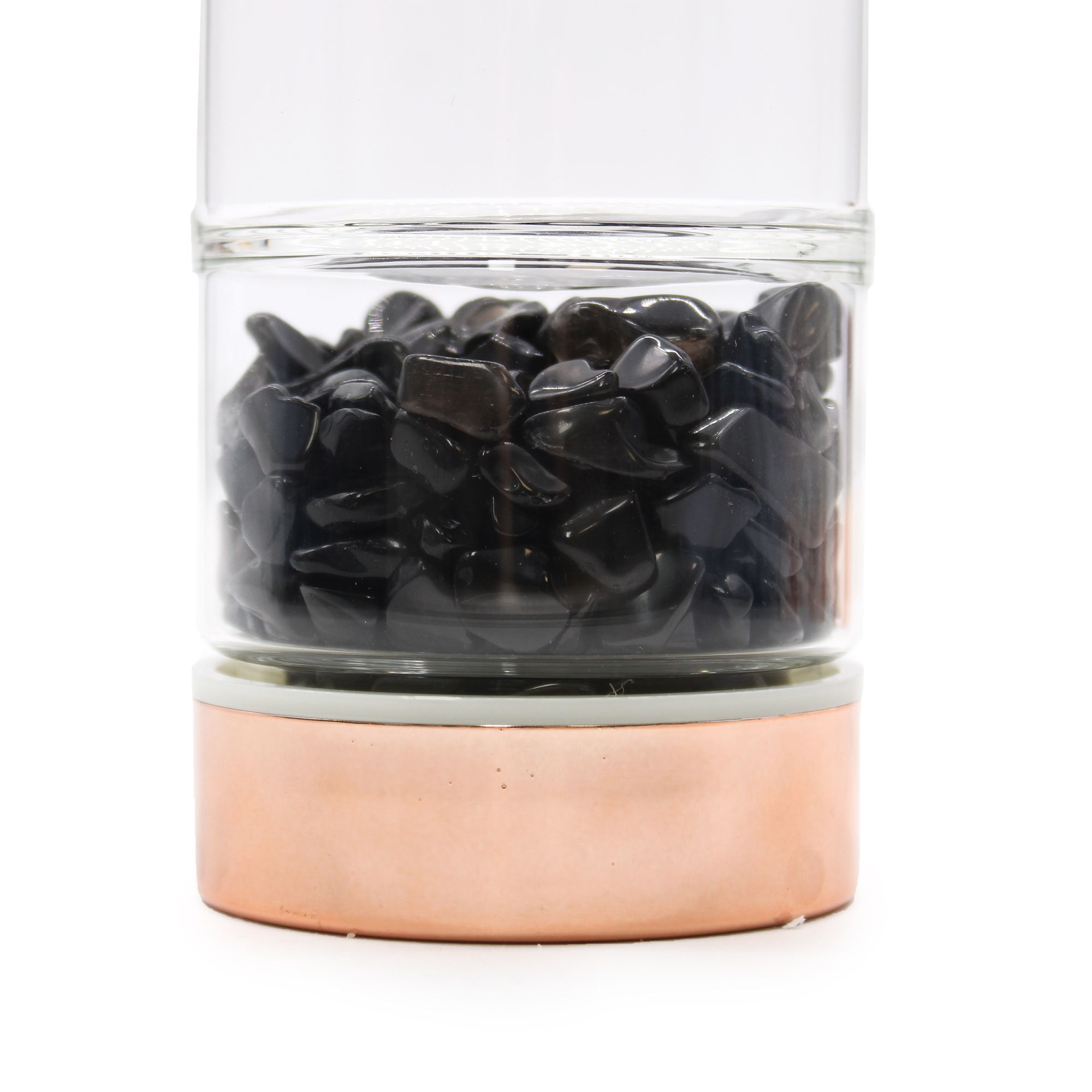 Crystal Glass Tea Infuser Bottle - Rose Gold - Onyx - Image 4