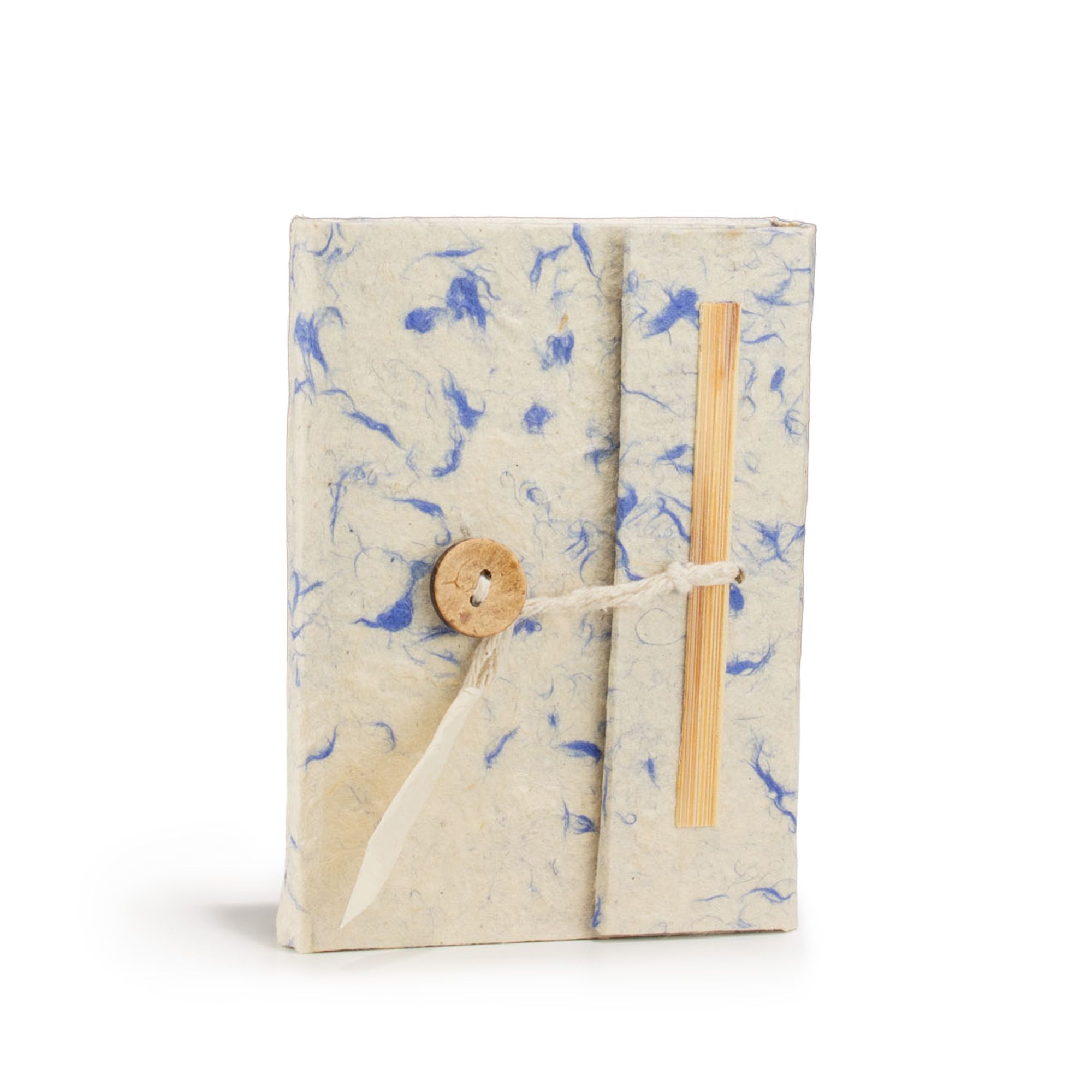 Lokta Mixed Blue Cotton Notebook – Mini (12x8cm) – 40 Leaves - Image 2