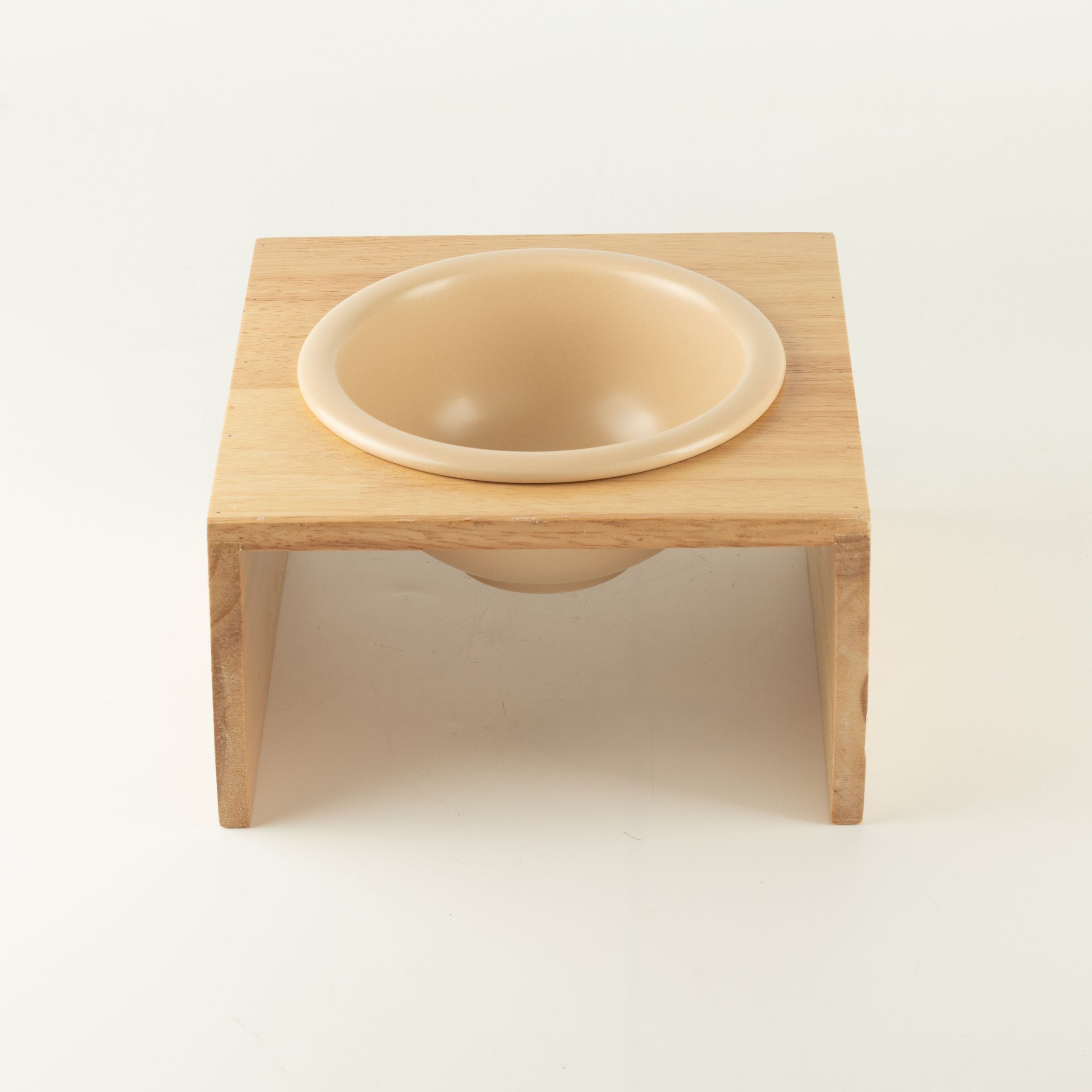 PAW Food Bowls - Large Single Ceramic in Wooden Stand - 14cm - Image 2