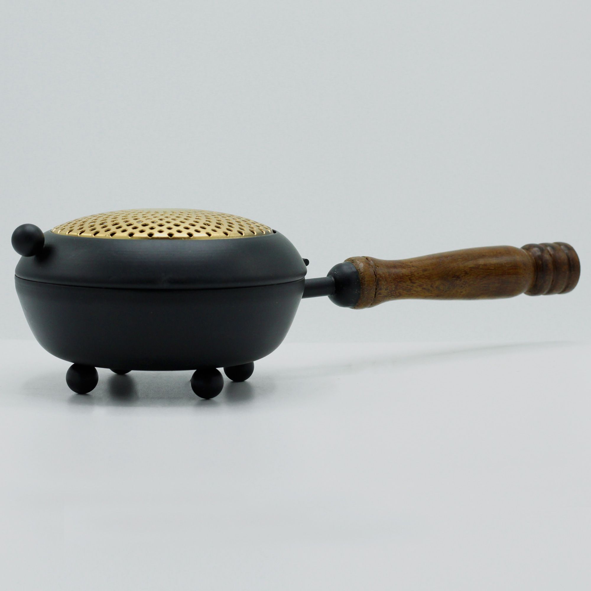 Large Iron Censer Incense Burner - Gold detail - Image 2