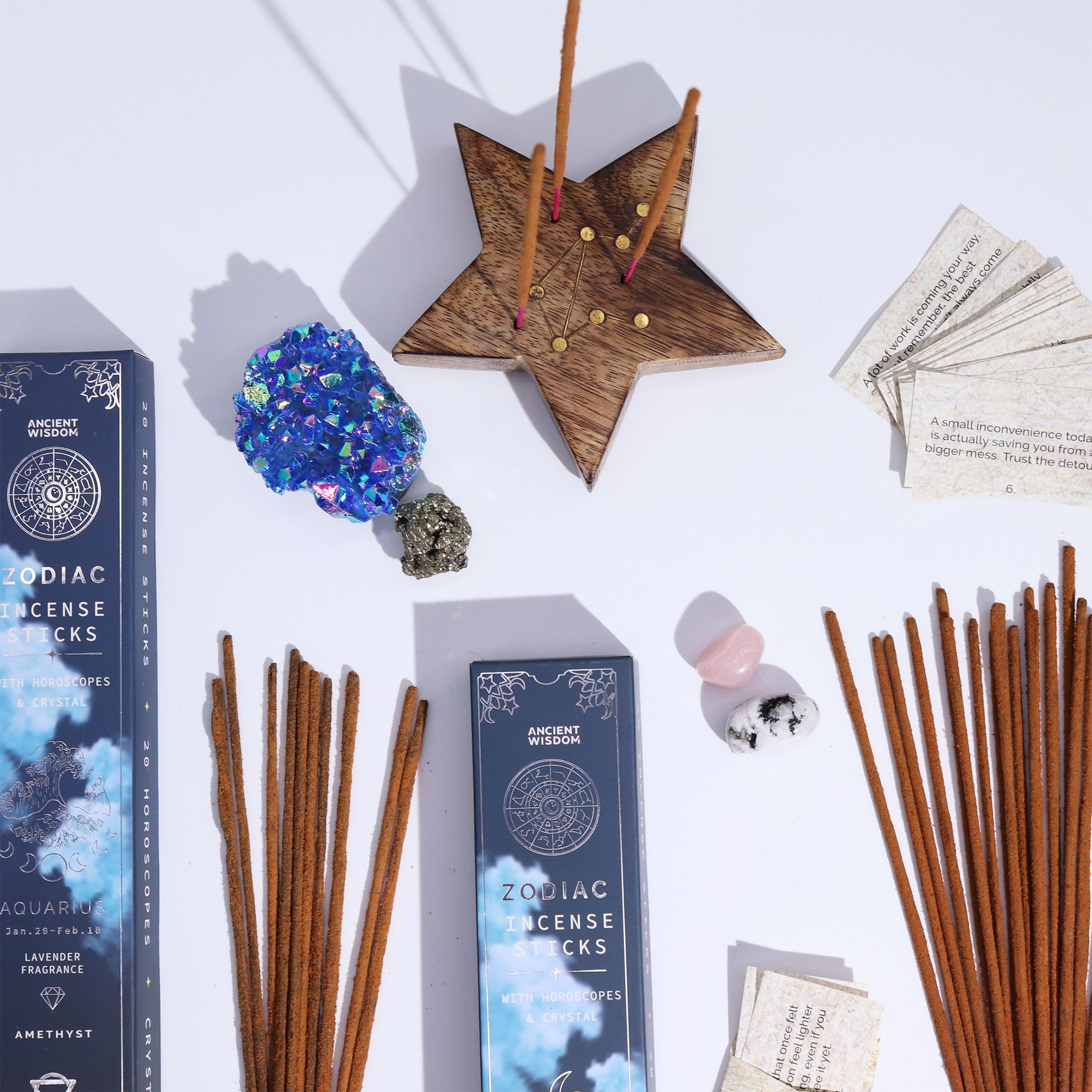 Honey White Sage Zodiac Gemstone Crystal Incense - Gemini - Image 2