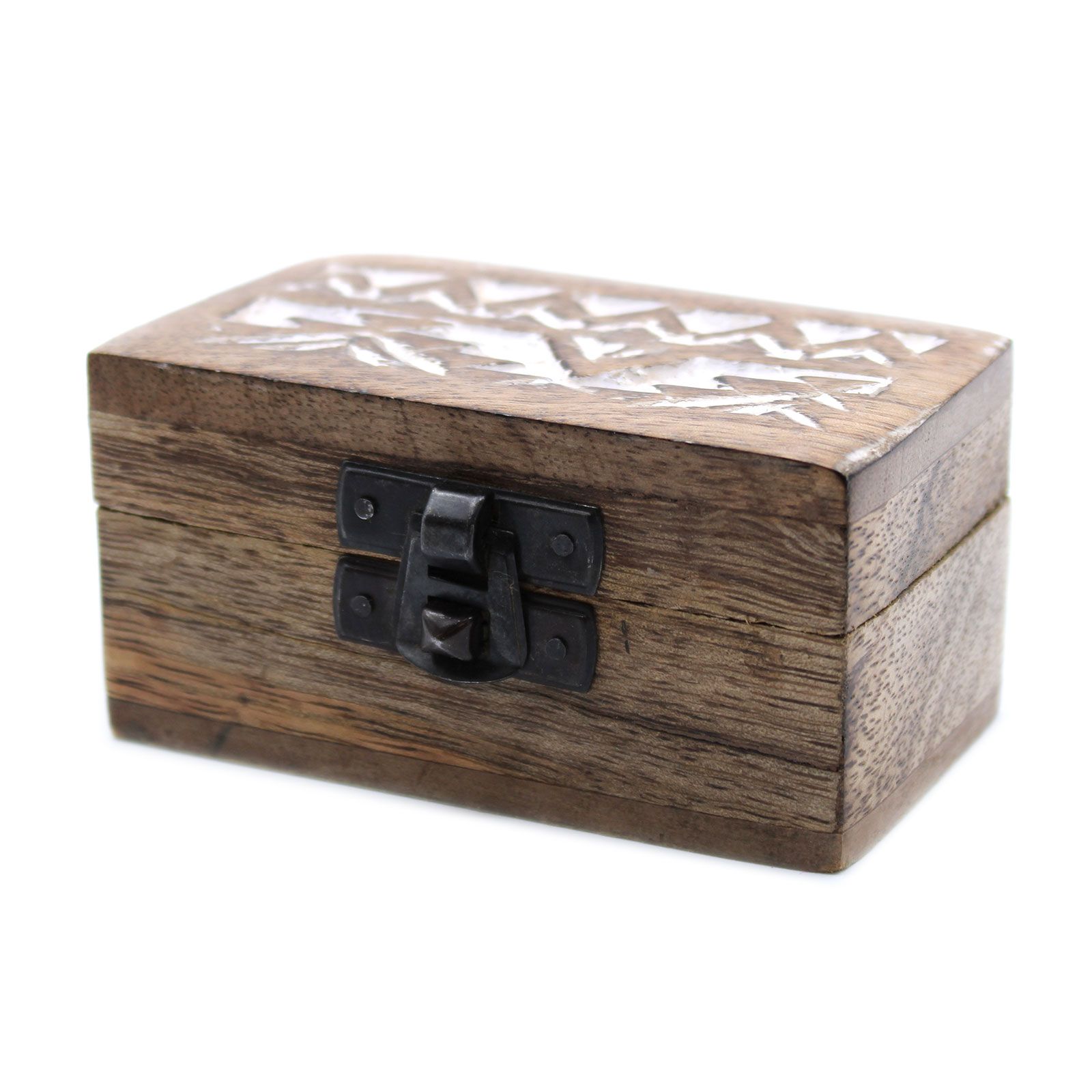 White Washed Wooden Box - Pill Box Slavic Design - Image 5