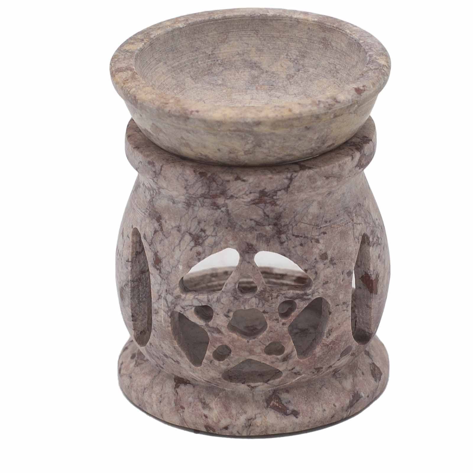 Small Soapstone Oil Burner 8cm - Three Moon Pentagon - Image 2