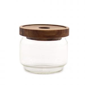 Cottage Bamboo Glass Jar - 7cm
