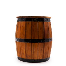 Beer Barrel Stool & Parasol Stand – Natural Wood 38 x 32 cm - Image 5