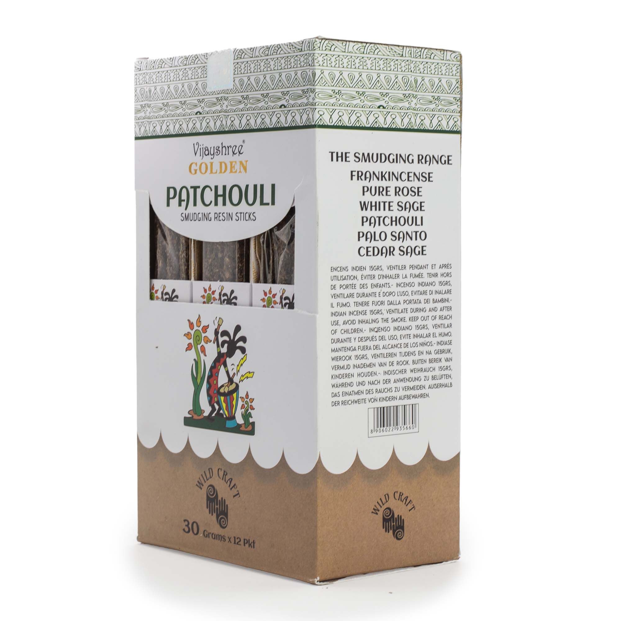 Golden Patchouli Smudging Resin Sticks – 30g - Image 2