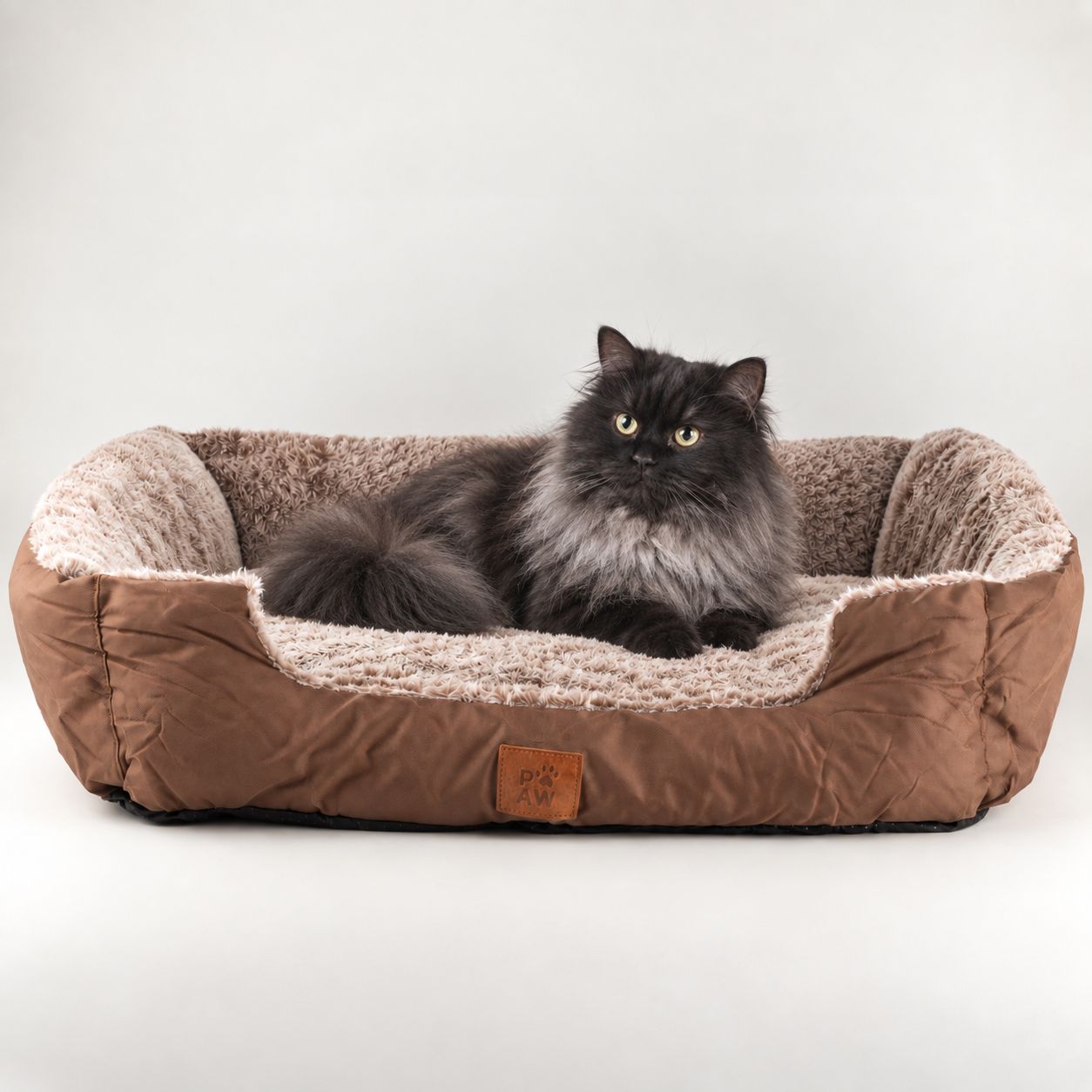 PAW Bed – Medium Plush Teddy Brown – 70 × 55 × 18cm - Image 8