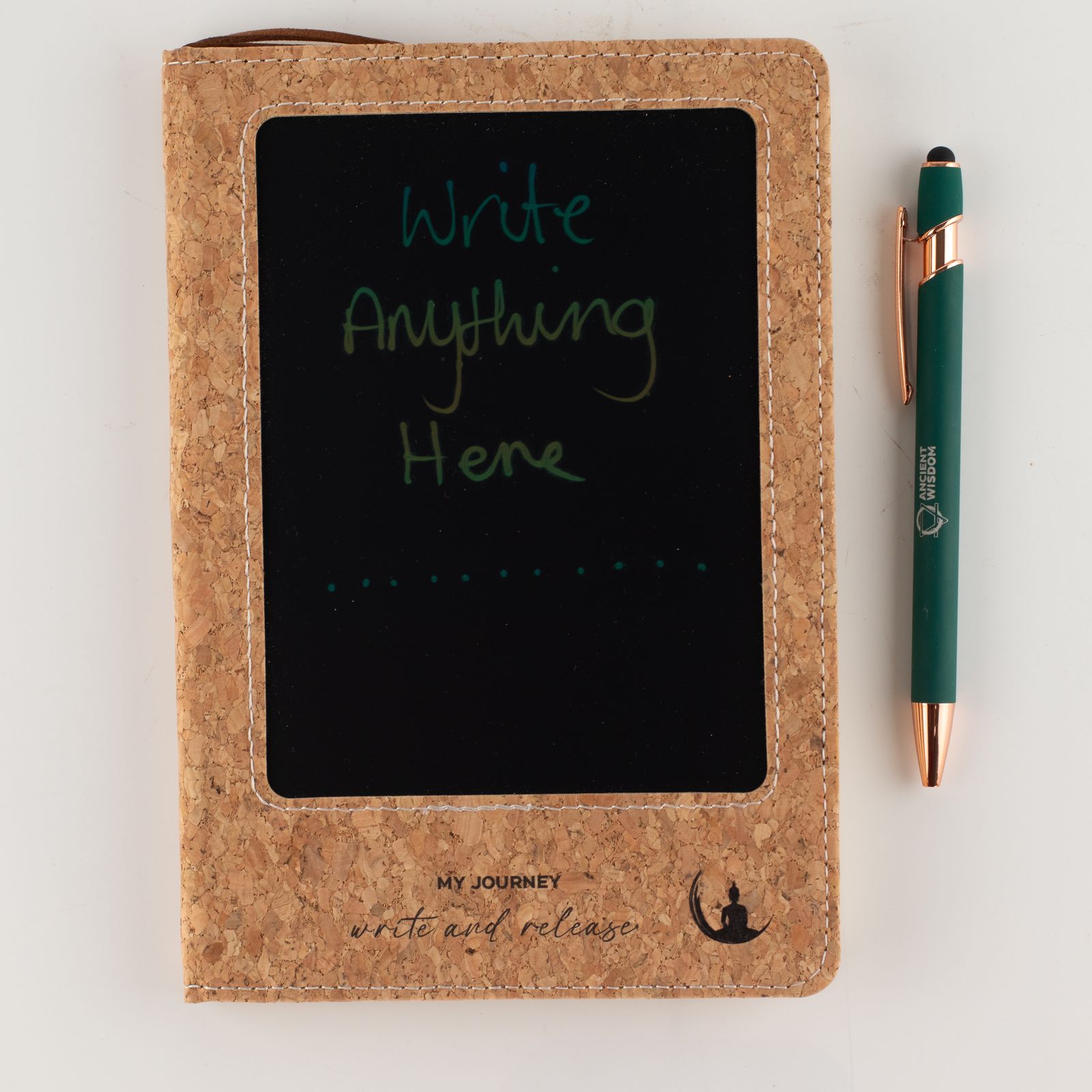 A5 Intention Note Book - LCD Wipe Screen - Cork Leather Effect - 160 Pages - Image 7