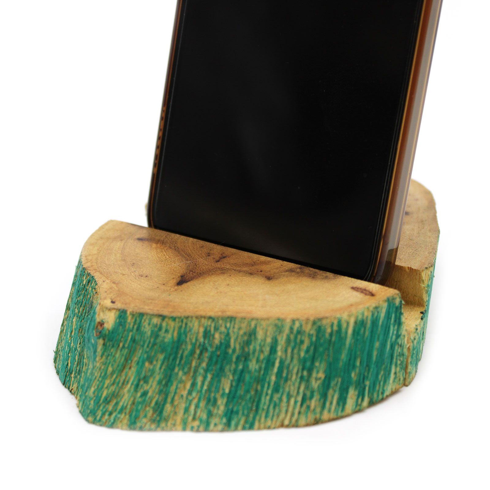 Lrg Gamal Wood Phone Holder - Greenwash - Image 6