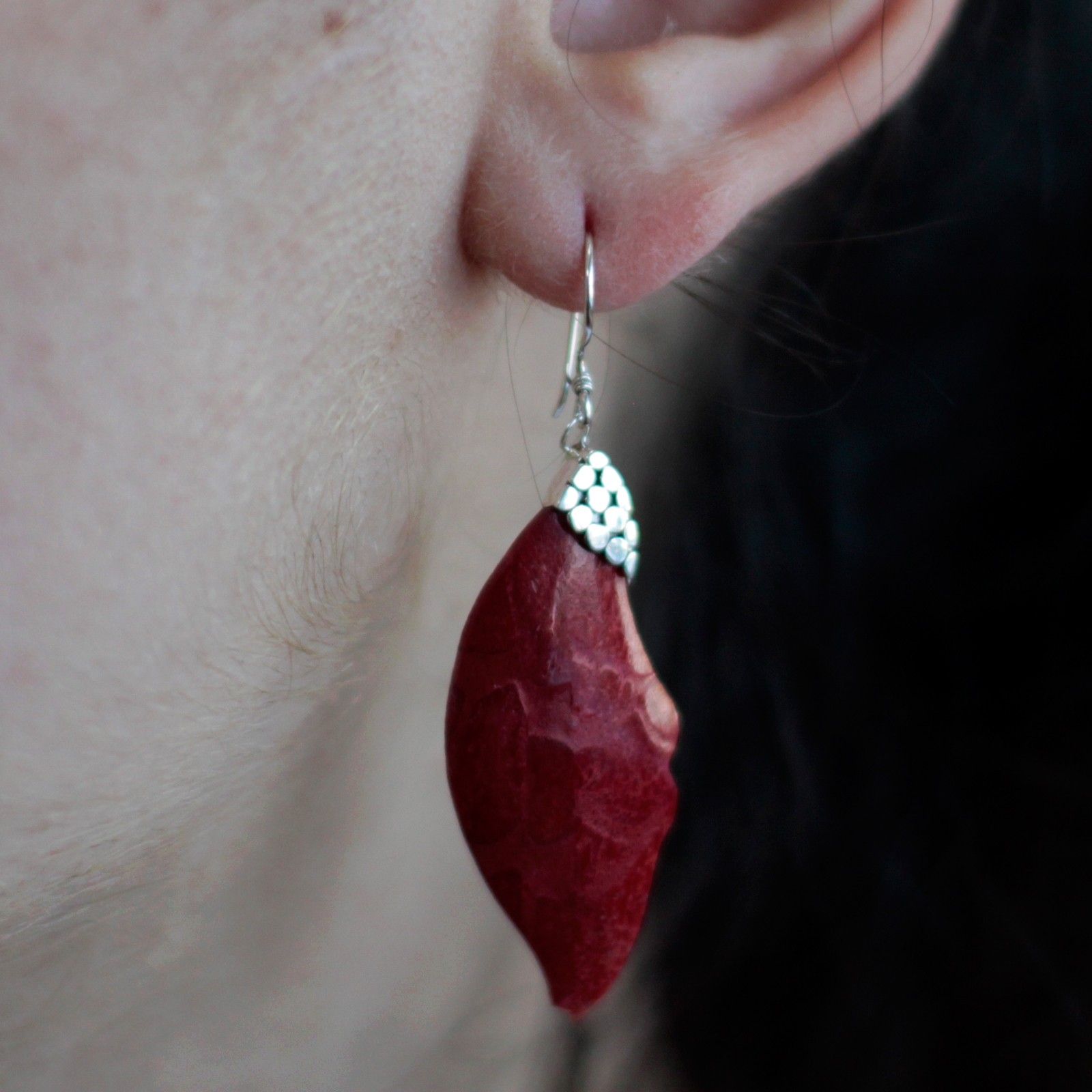 925 Silver Earrings - Leaf Drop - Image 4