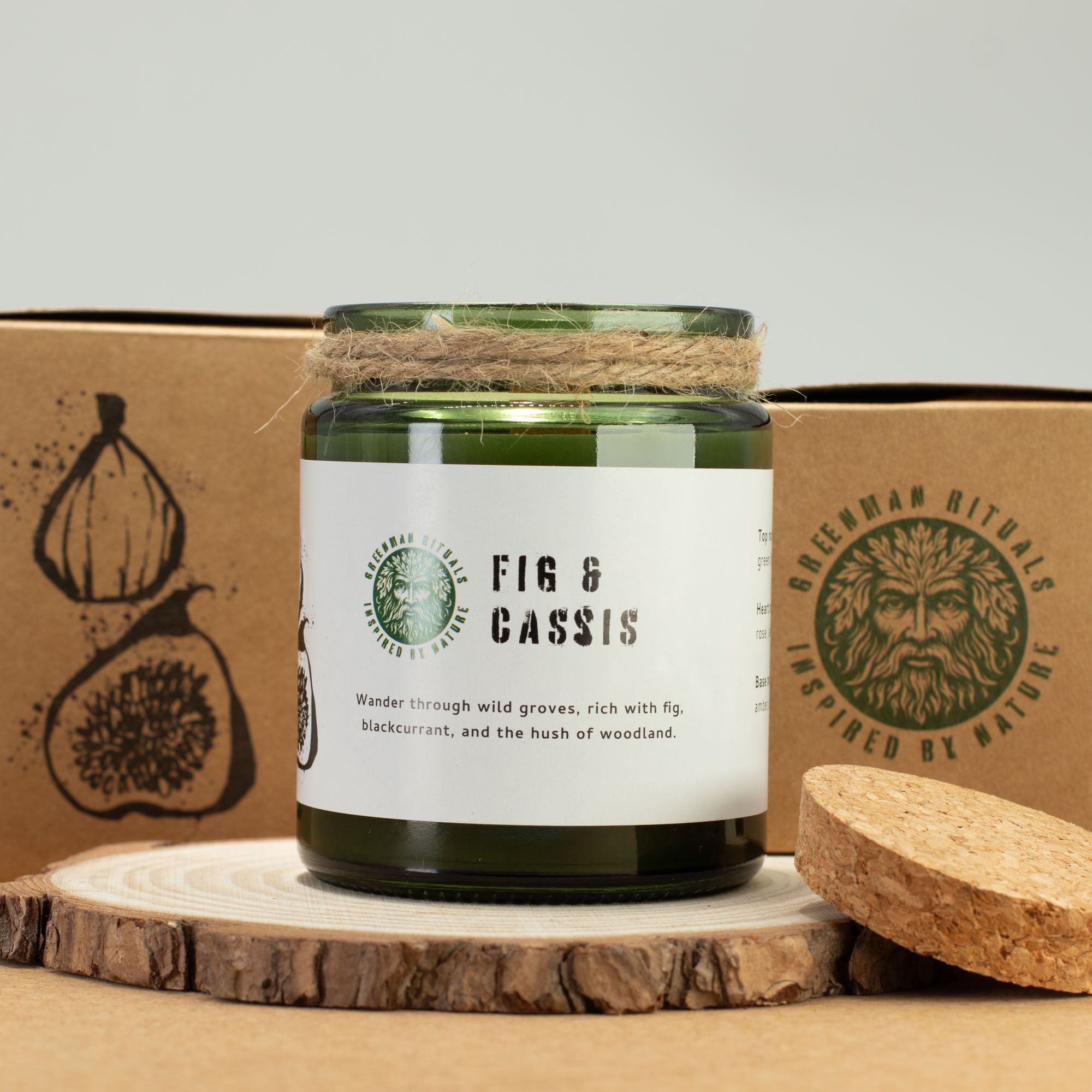 Greenman Woodwick Soy Candle - Fig & Cassis - Image 4