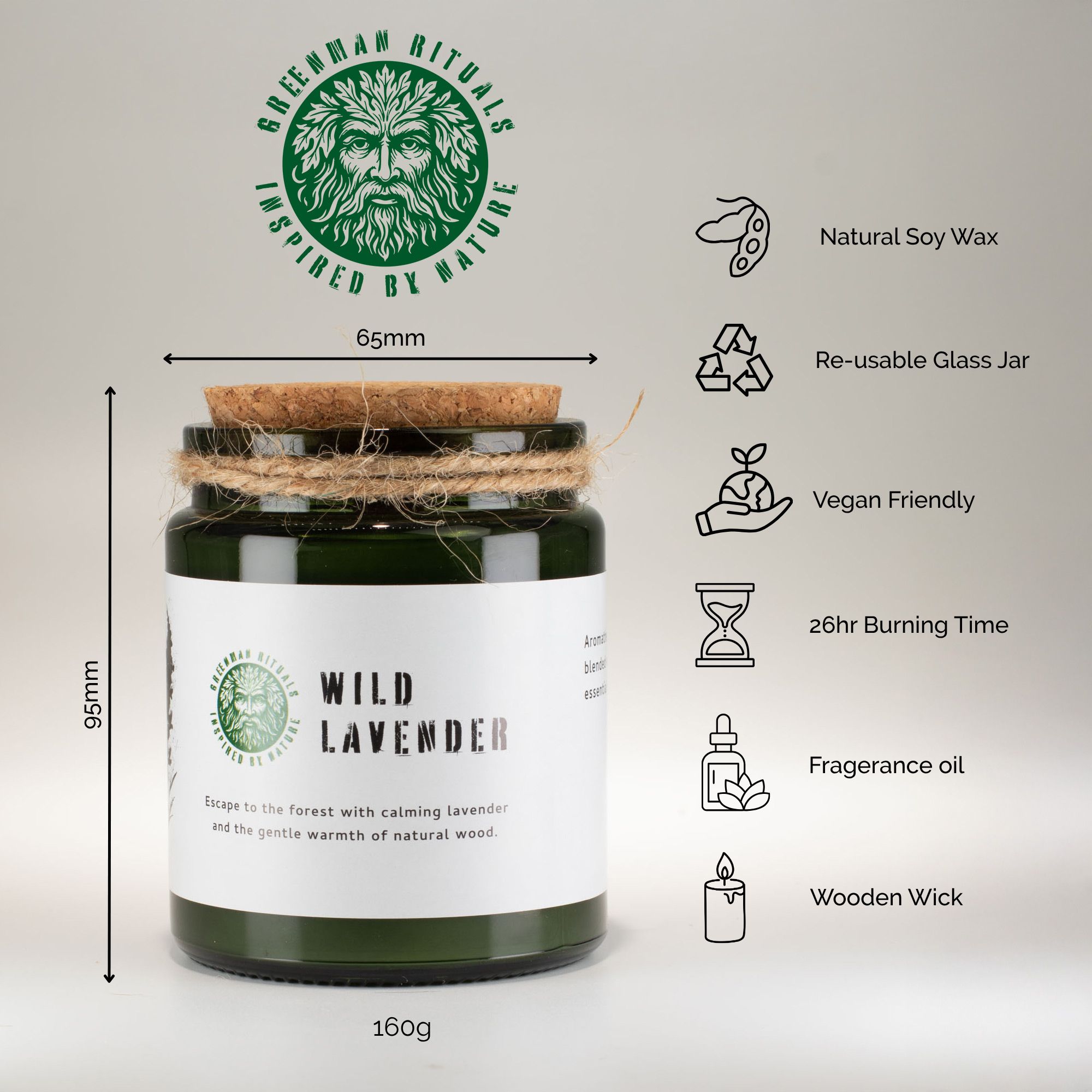 Greenman Woodwick Soy Candle - Wolf's Moon - Image 8