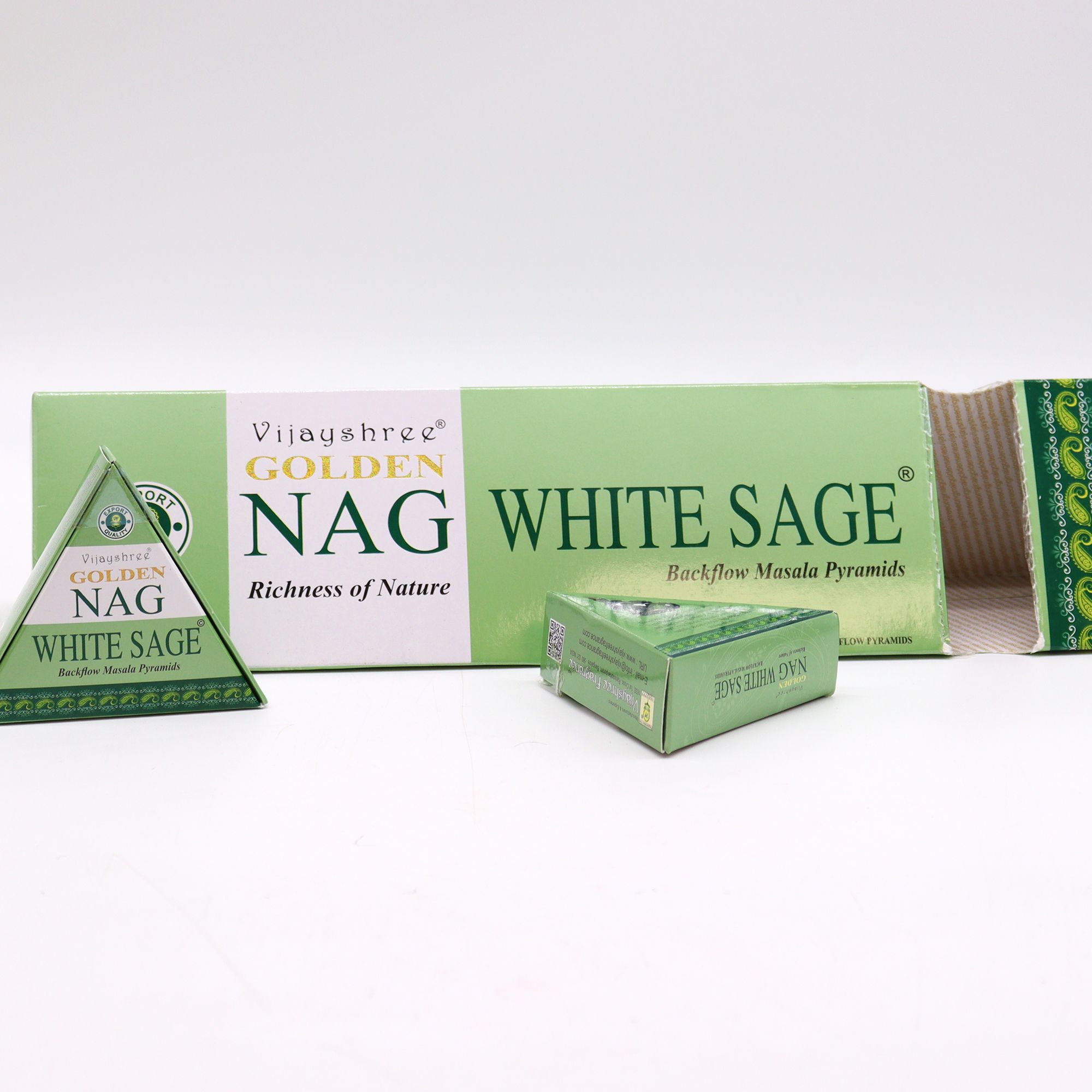 42g Jumbo Golden Nag - White Sage Backflow Incense Cones - Image 5