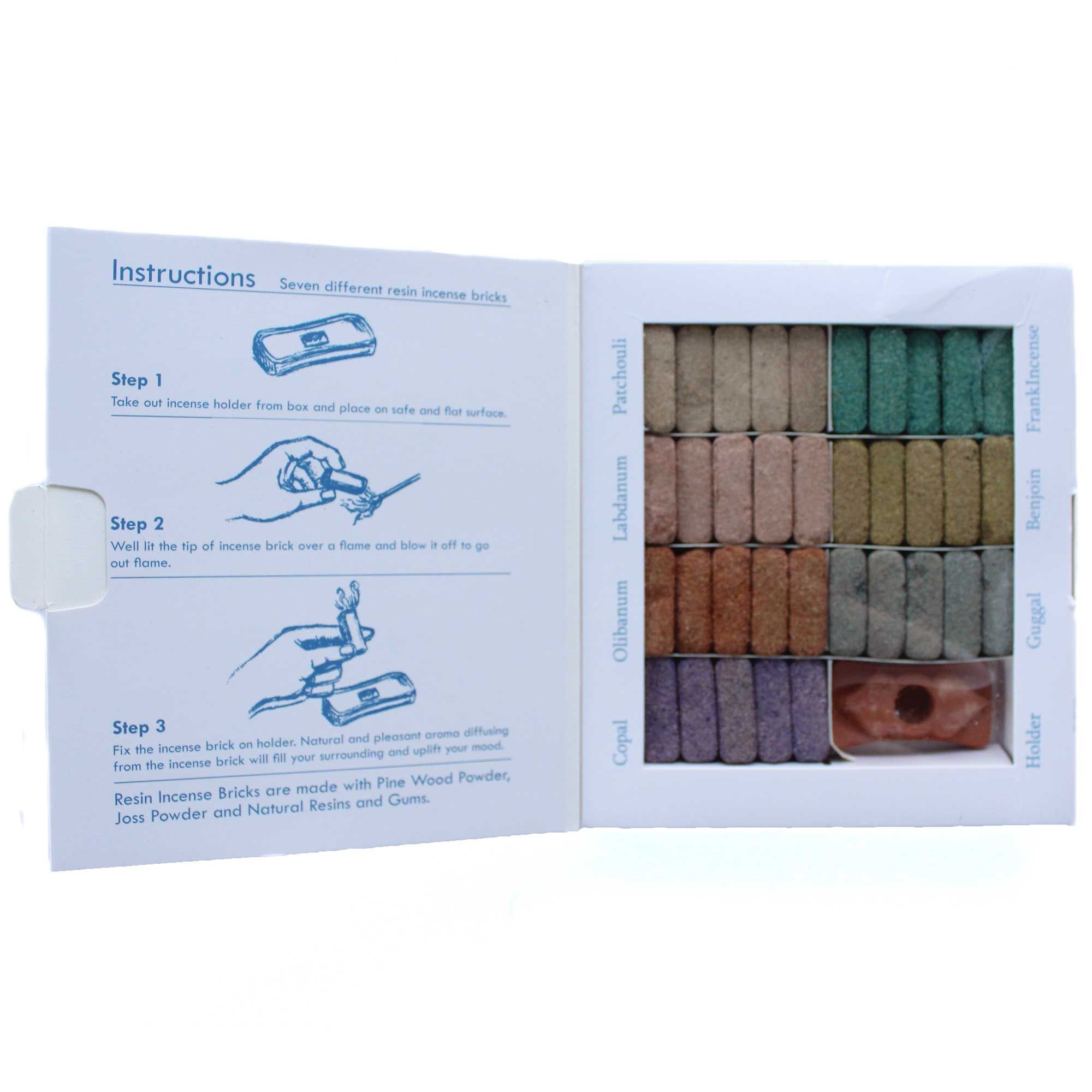 Display Set of 70 Incense Smudge Bricks and Burner - Wild West - Image 5