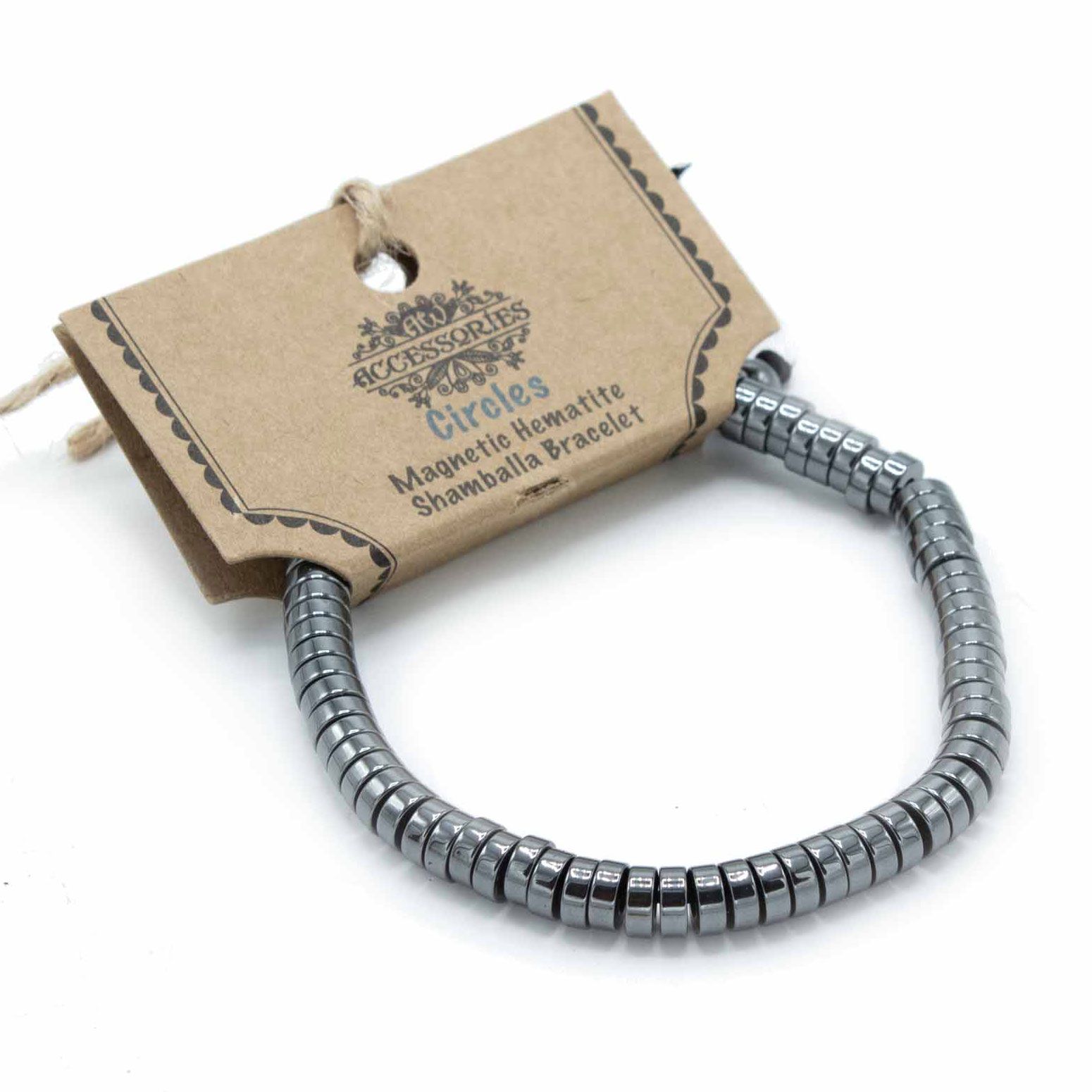 Magnetic Hematite Shamballa Bracelet - Circles - Image 2