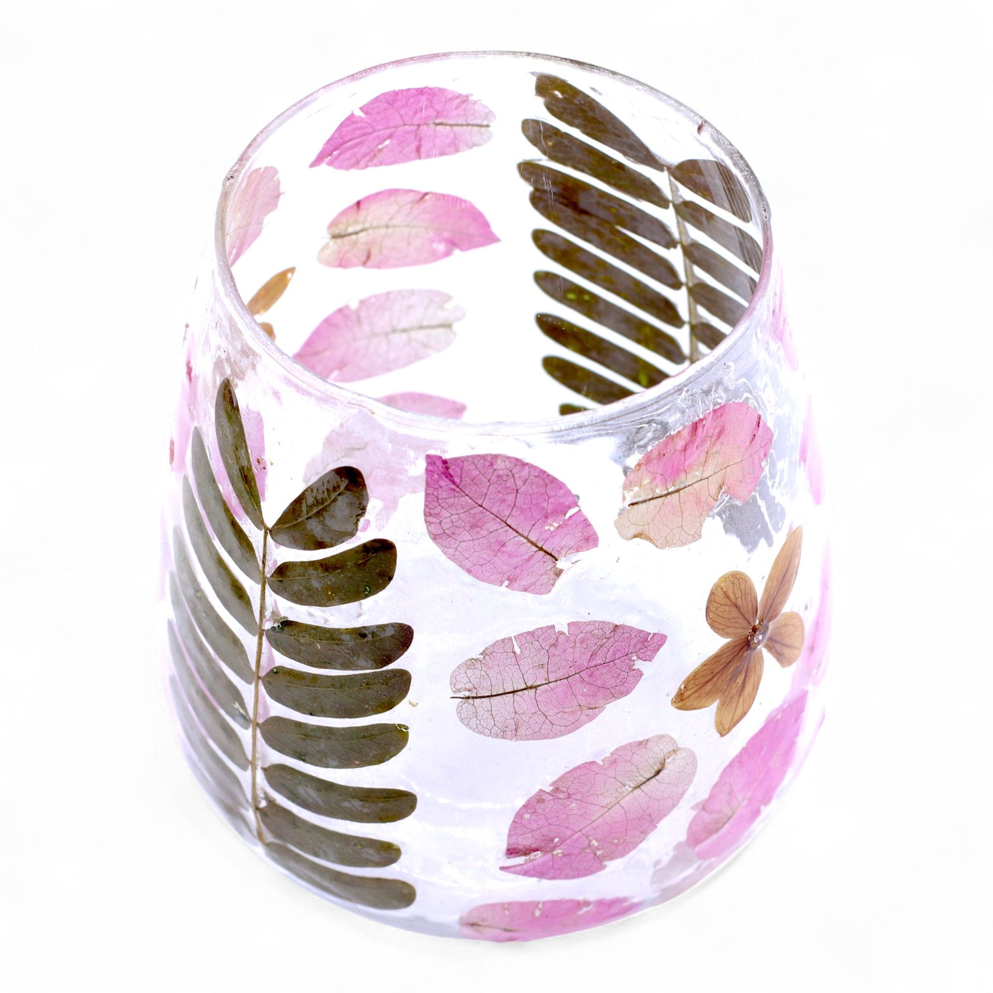 Natural Floral Glass - Vase Candle Holder - Primavera - (12x11cm) - Image 2