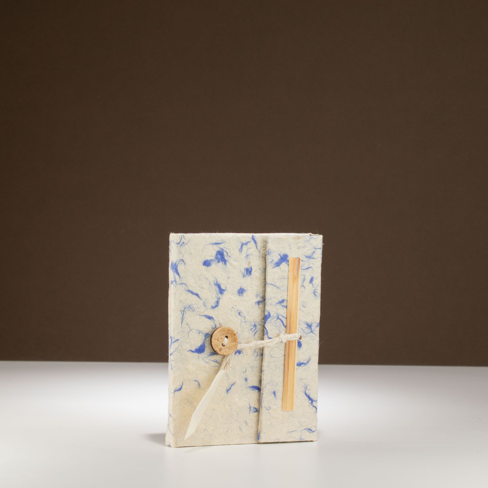 Lokta Mixed Blue Cotton Notebook – Mini (12x8cm) – 40 Leaves - Image 3