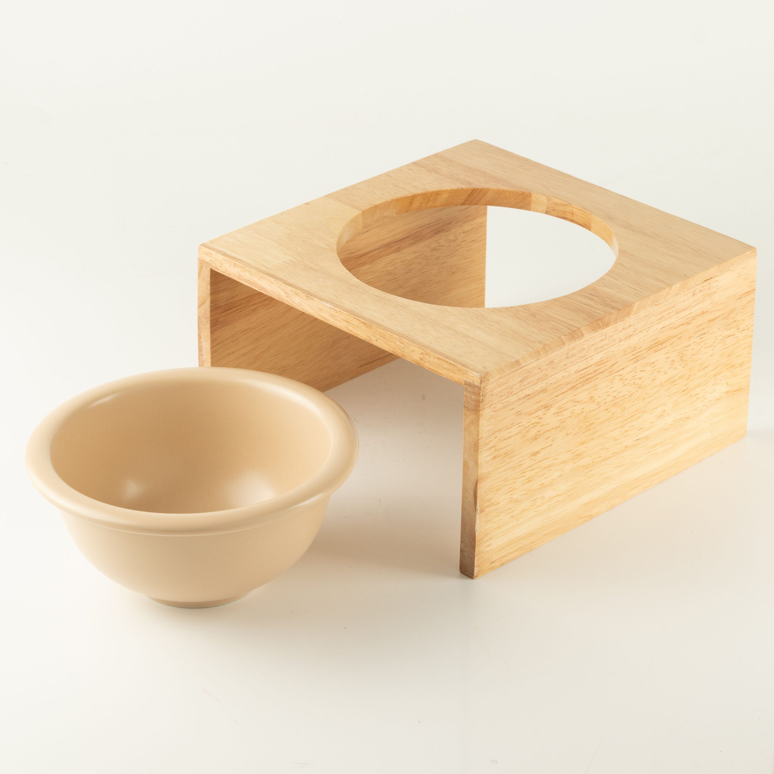 PAW Food Bowls - Large Single Ceramic in Wooden Stand - 14cm - Image 6