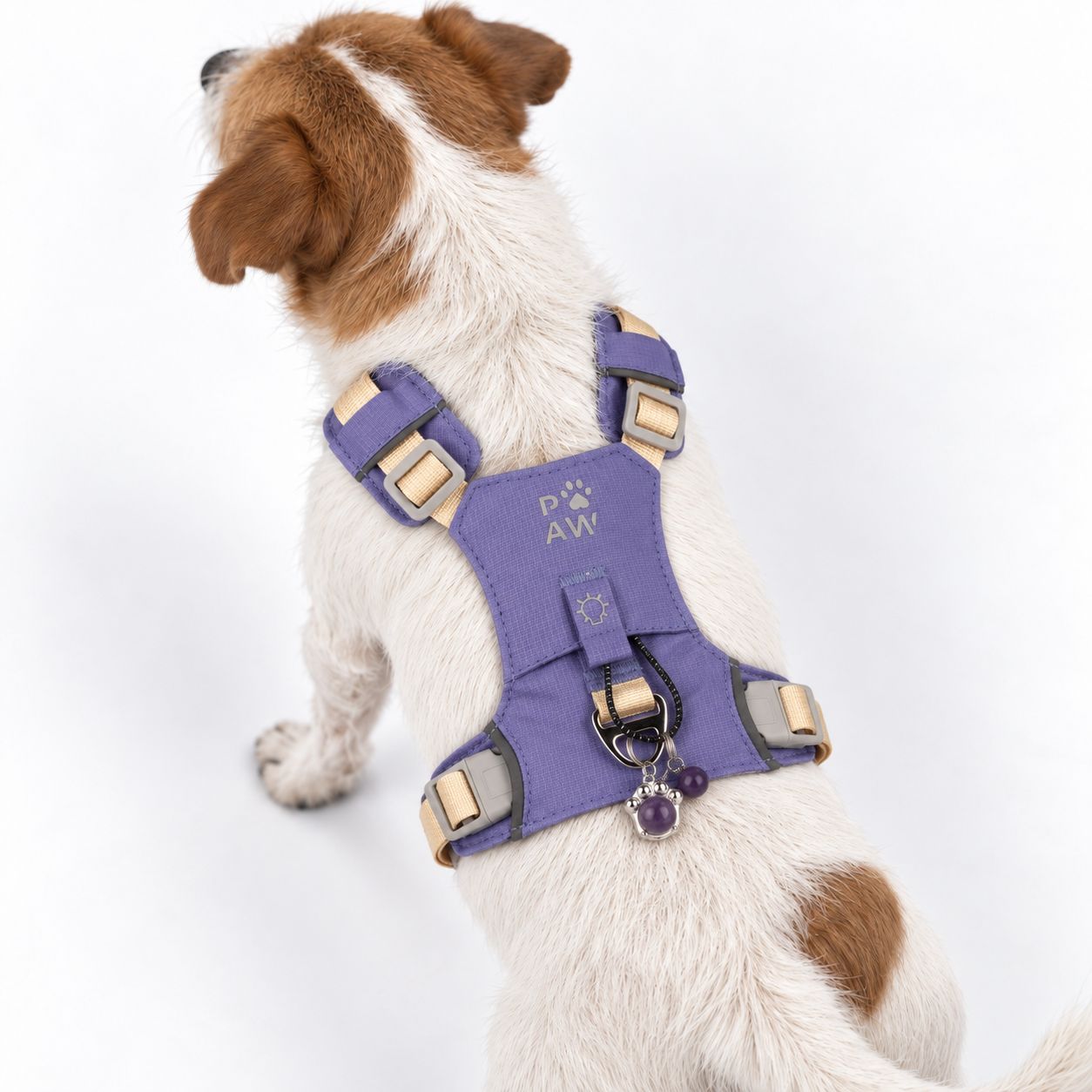 PAW - S (4-8Kg) Dog Step-in Guardian Harness with Reflective Mesh - Lavender - Amethyst Charm - Image 10