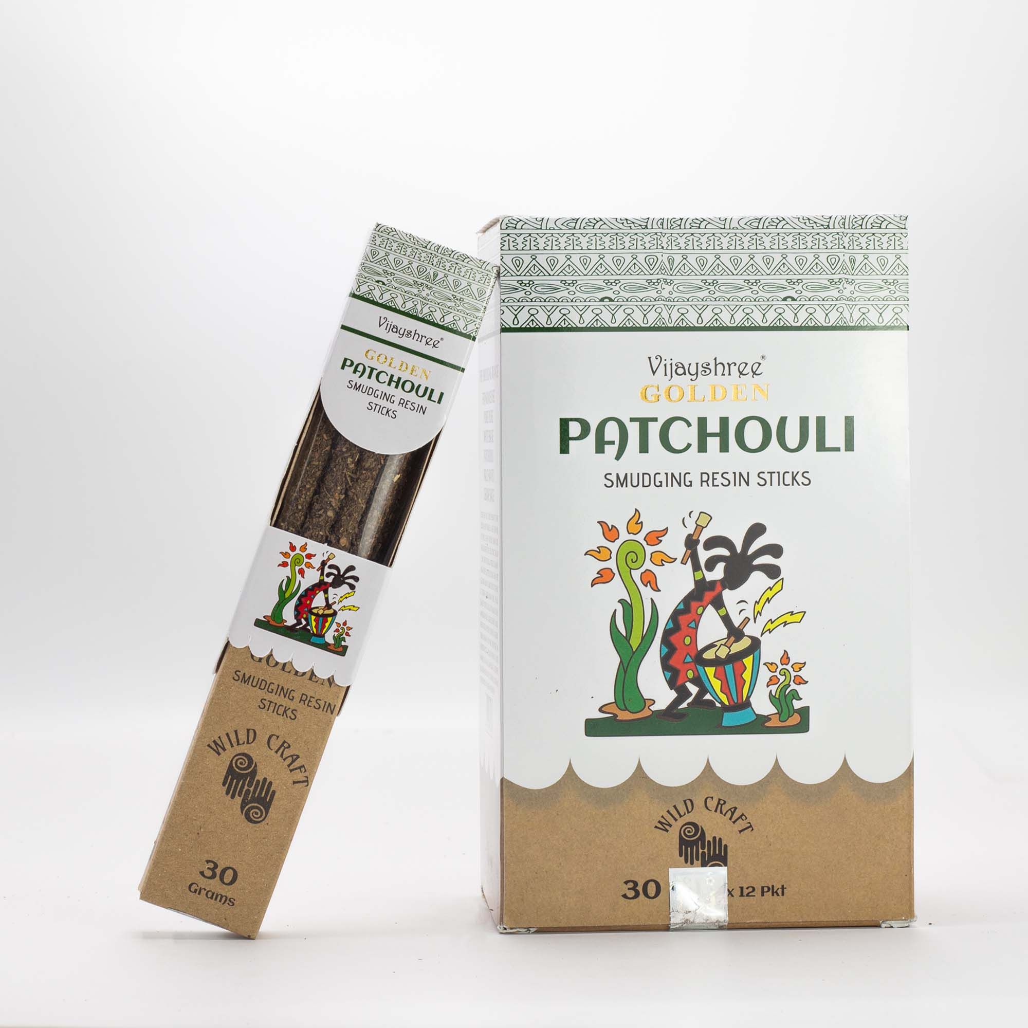 Golden Patchouli Smudging Resin Sticks – 30g - Image 3