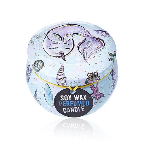 Art Tin Candle - Assorted Design - Sea life - Rasberry - Image 4