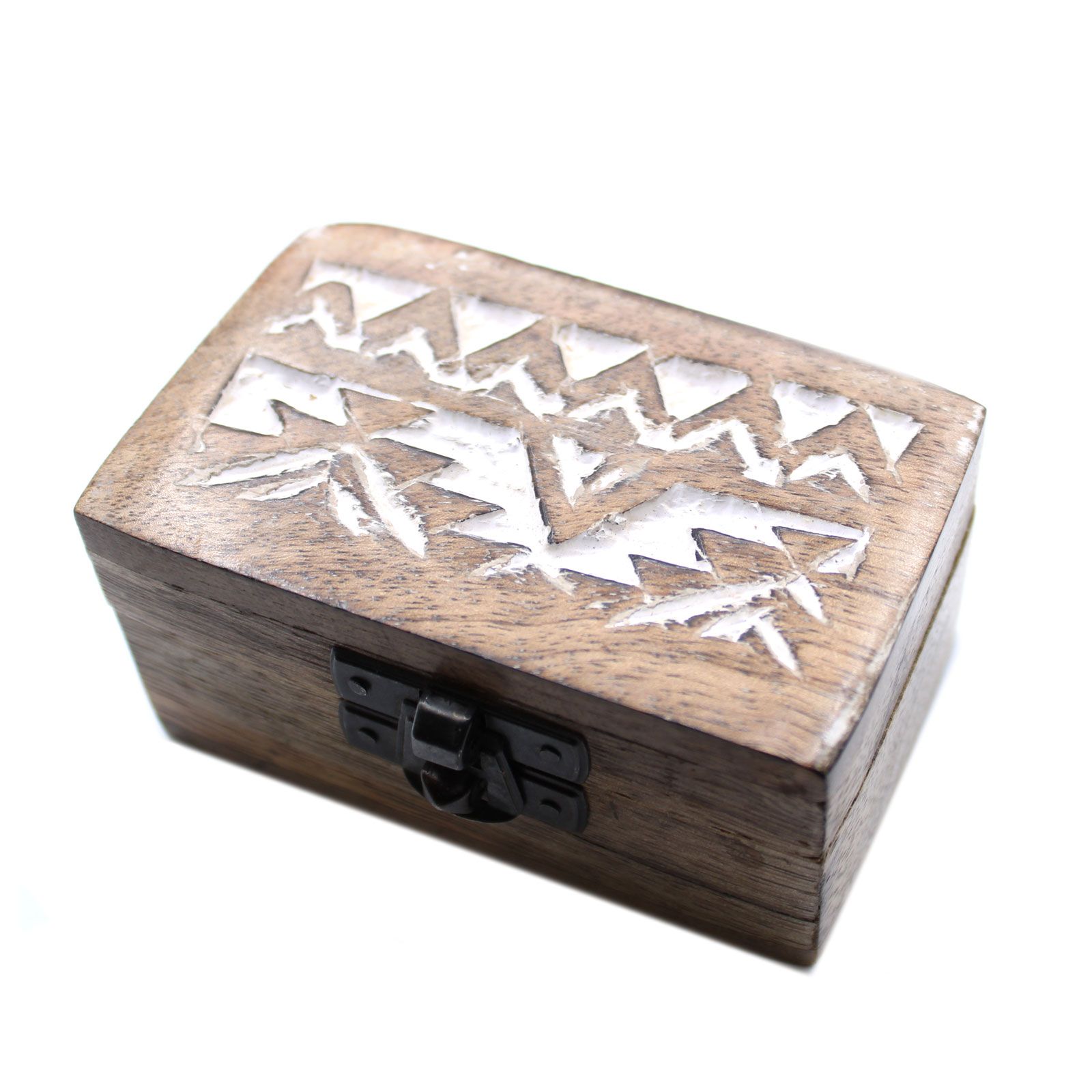 White Washed Wooden Box - Pill Box Slavic Design - Image 6