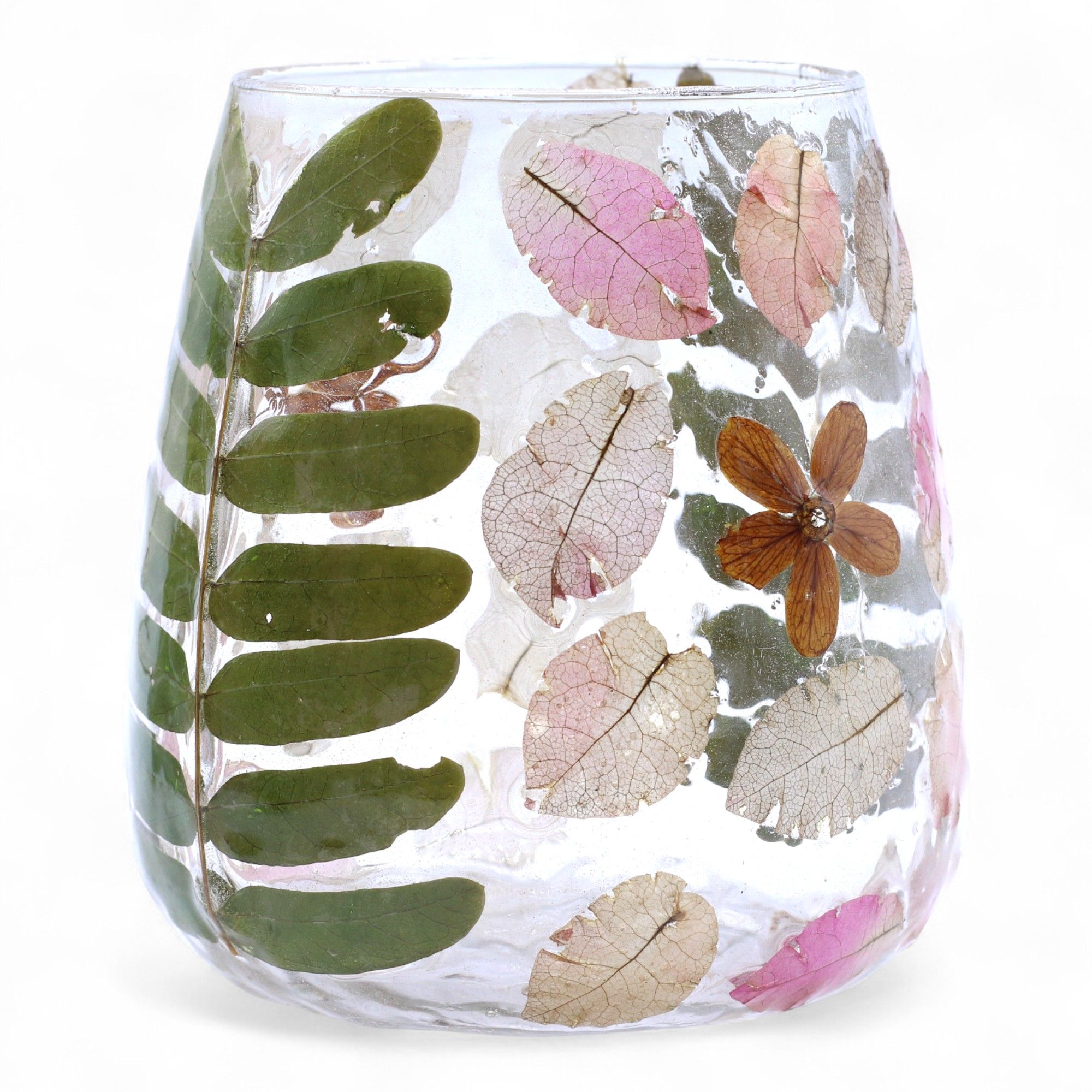 Natural Floral Glass - Vase Candle Holder - Primavera - (12x11cm) - Image 4