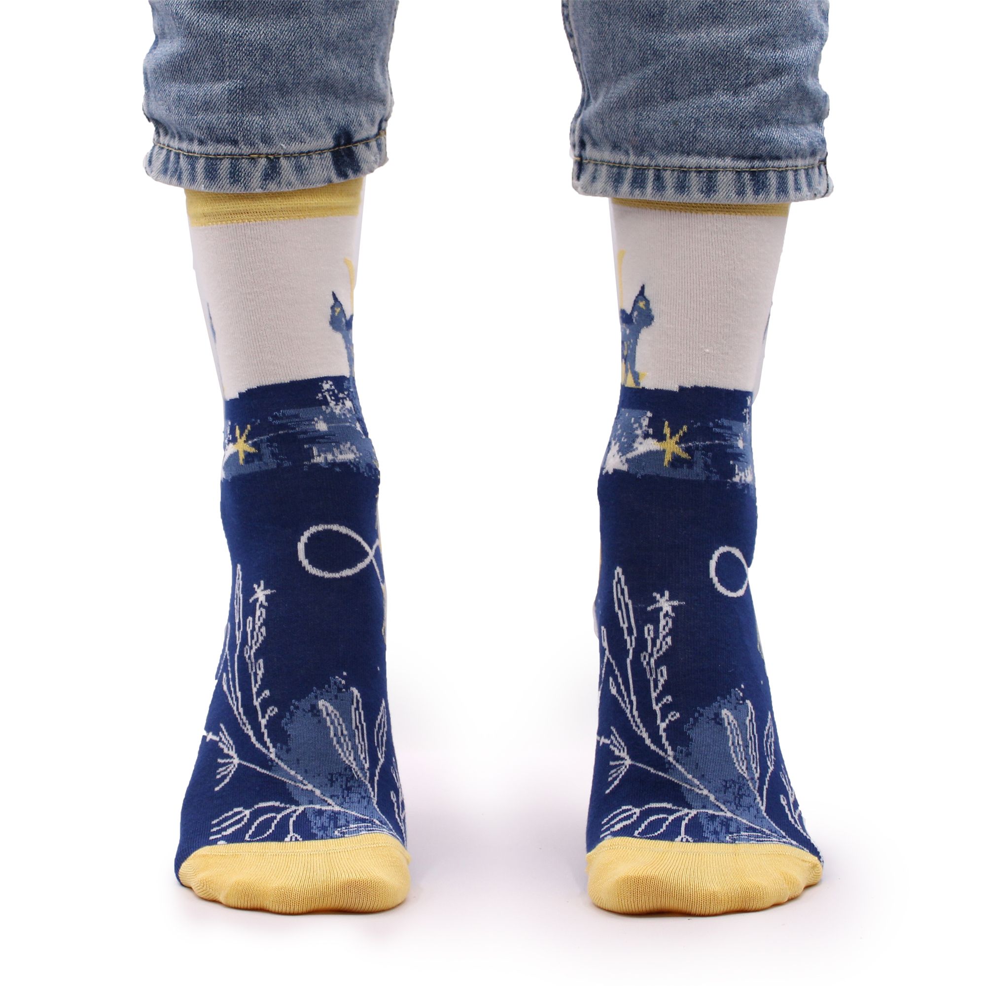 Hop Hare Bamboo Socks S/M - Midnight Cat - Image 4
