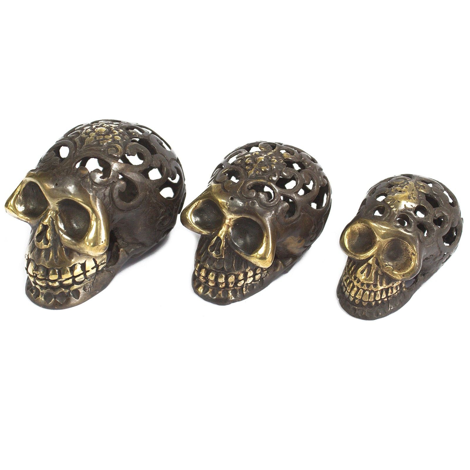 Vintage Brass Skull - Small - Image 2
