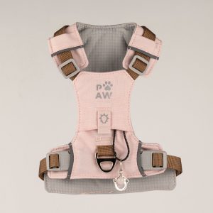 PAW - S (4-8Kg) Dog Step-in Guardian Harness with Reflective Mesh - Soft Pink - Rose Quartz Charm