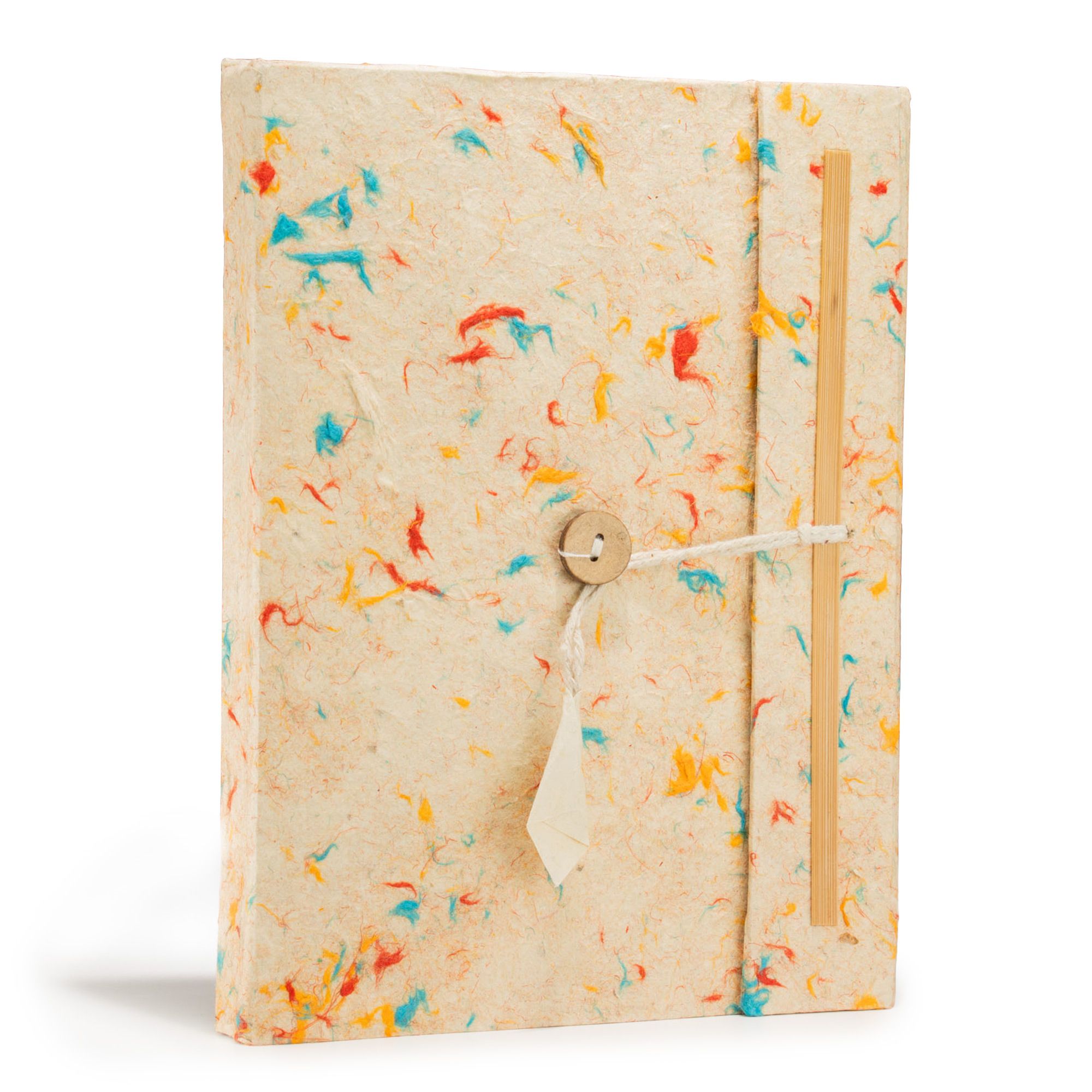 Lokta Mixed Colour Cotton Notebook – Large (21x15cm) – 45 Leaves – Includes Bookmark - Image 4